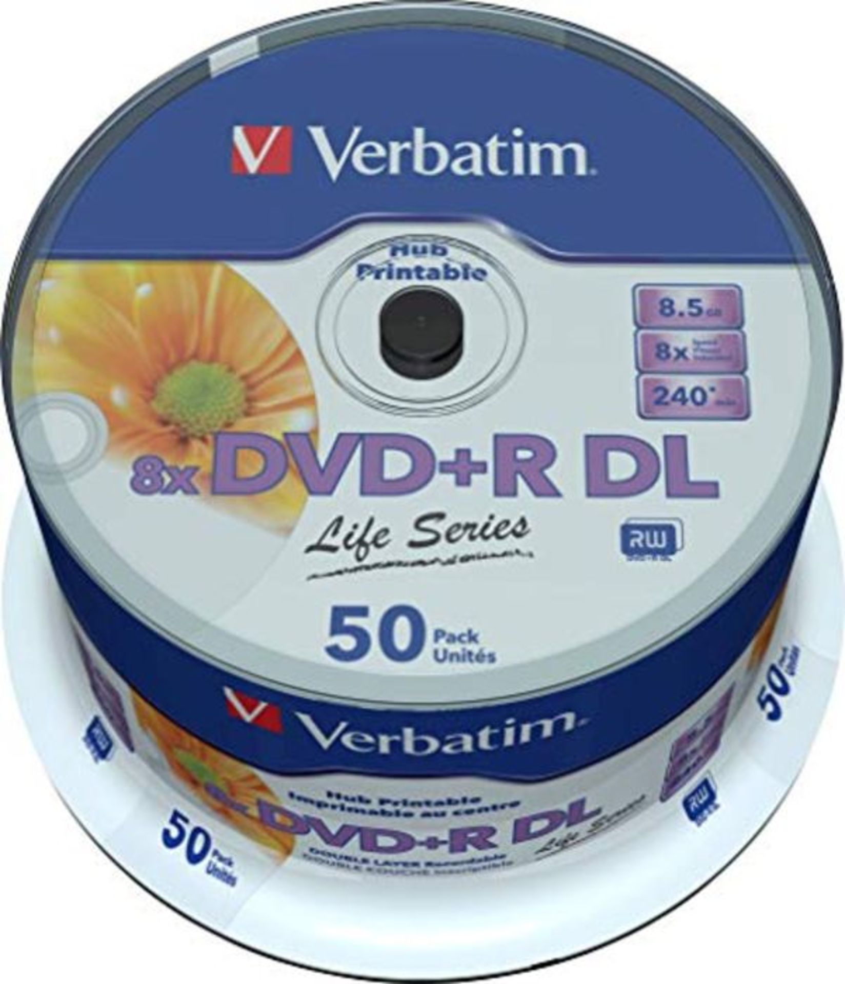 Verbatim DVD+R 8,5 GB (240min) DL 8x Printable Life series 50-cake