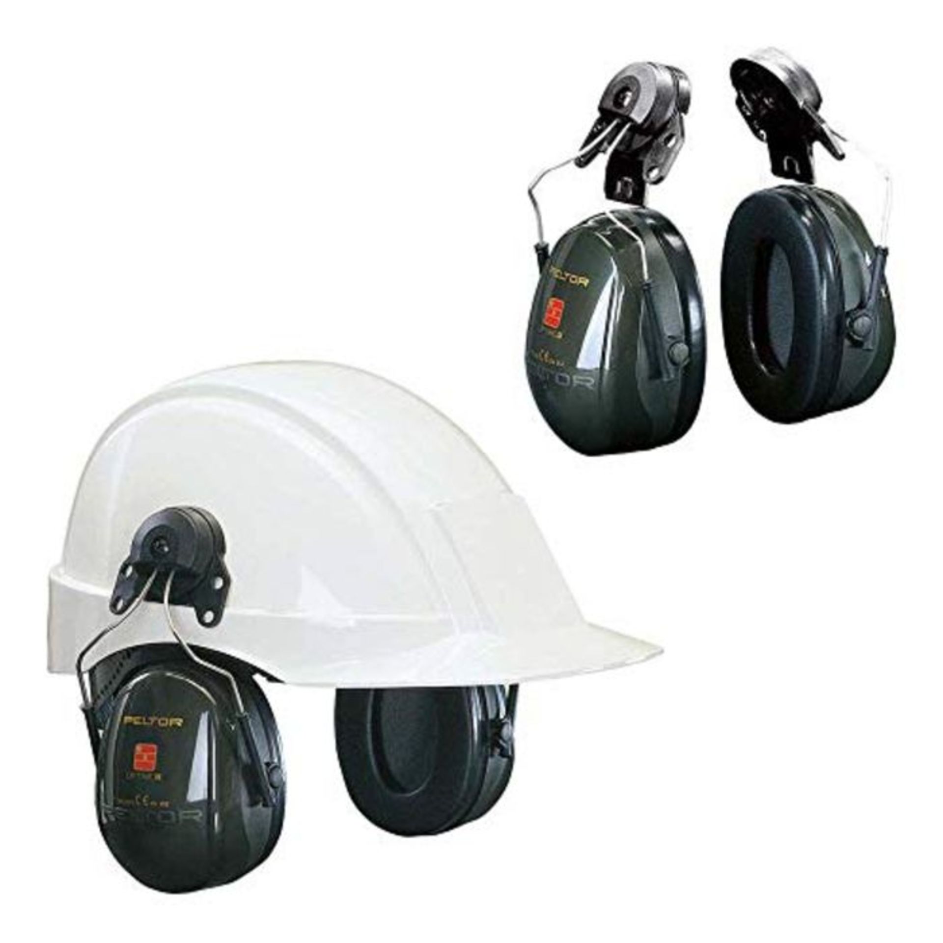 3M PELTOR Optime II Earmuffs, 30 dB, Green, Helmet Mounted, H520P3E-410-GQ