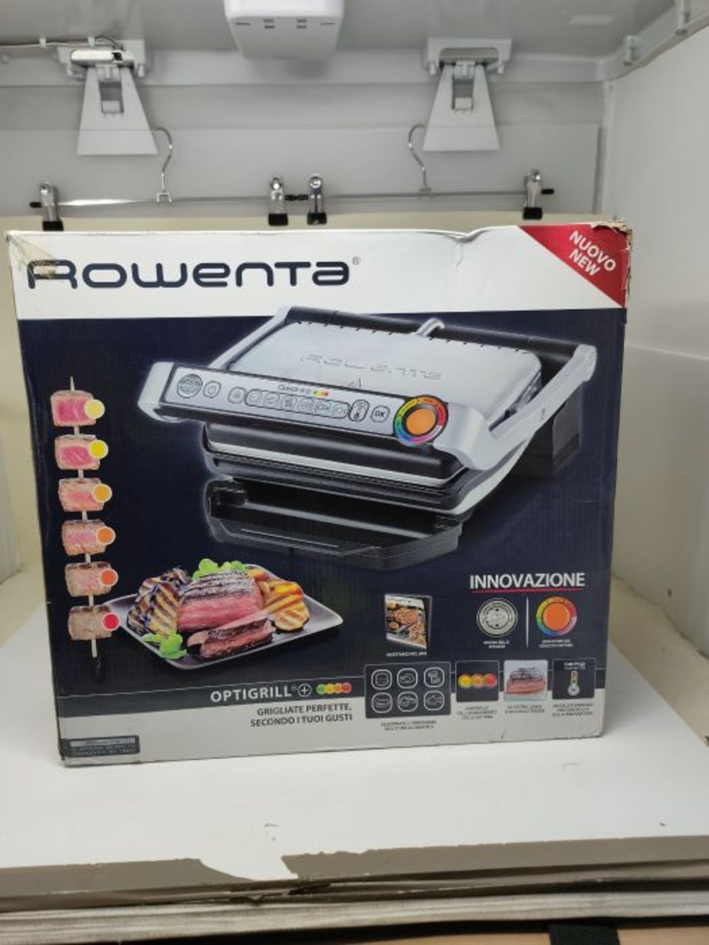 RRP £155.00 Rowenta OPTIGRILL + Grill Table Electric 2000 W 2000 W Black, Silver - Barbecue, G - Image 2 of 3