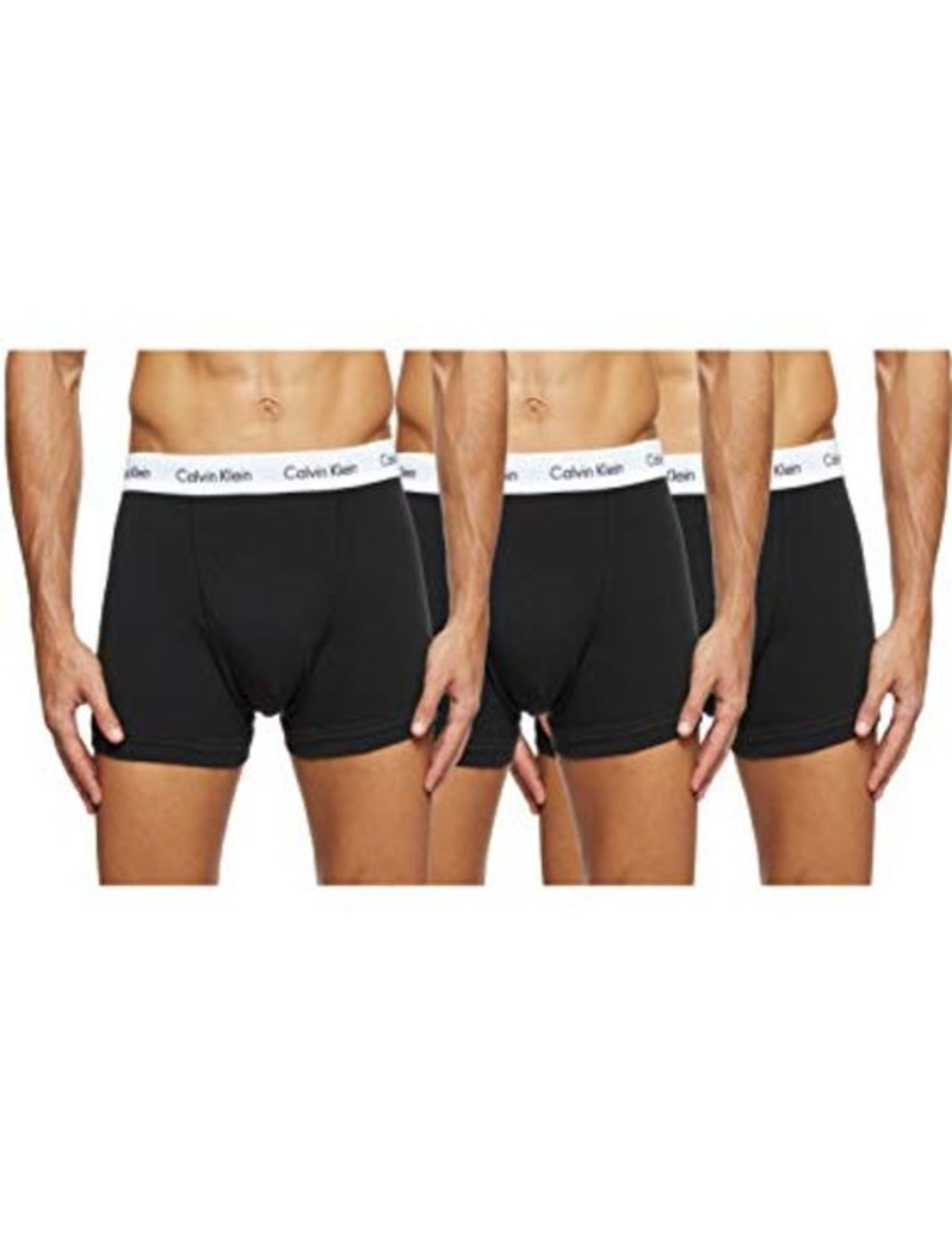 Calvin Klein Men's 3 Pack Trunks-Cotton Stretch Boxers, Black, M