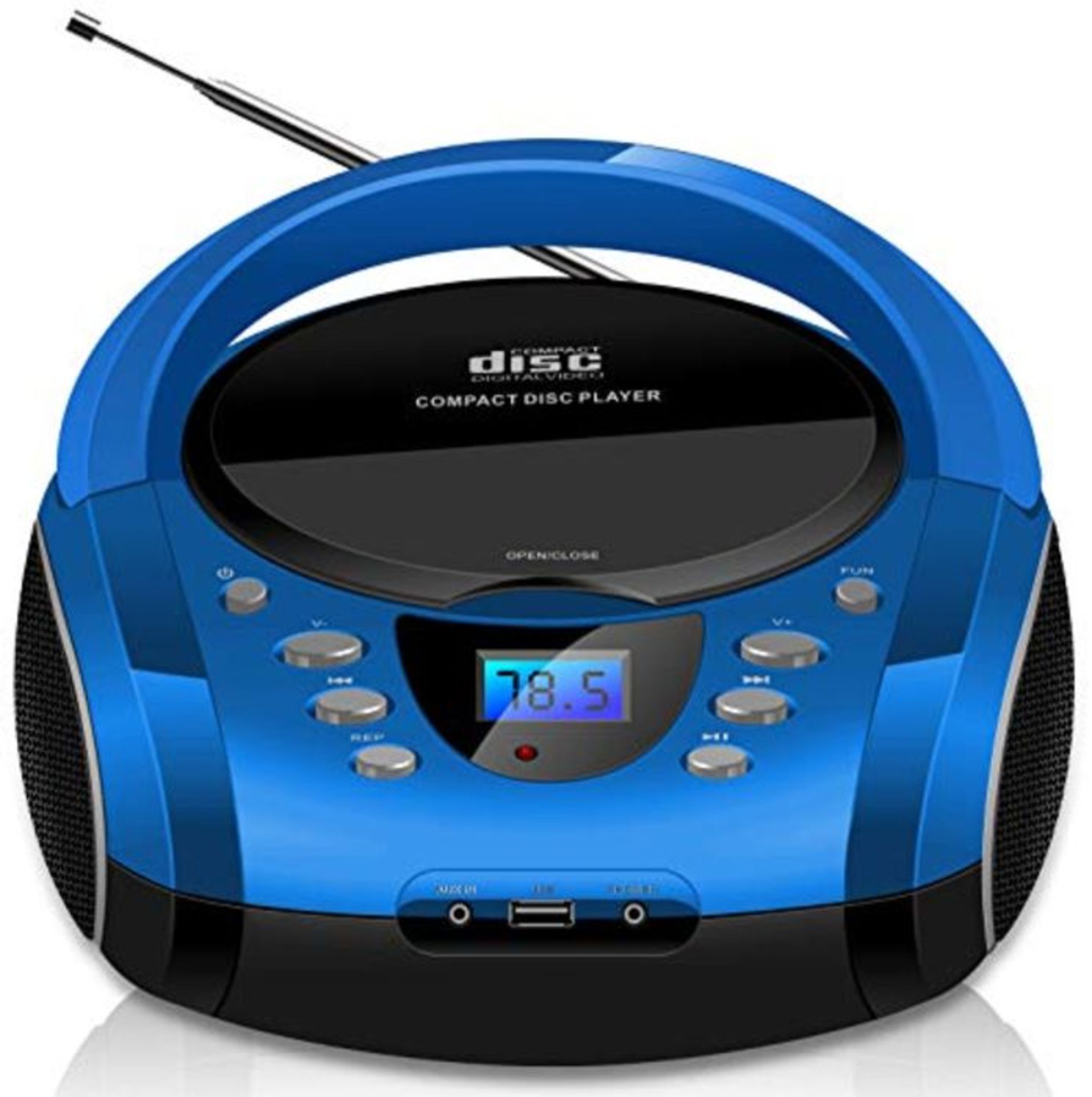 Tragbare Boombox | CD/CD-R | USB | FM Radio | AUX-In | KopfhÃ¶reranschluss | CD-Play