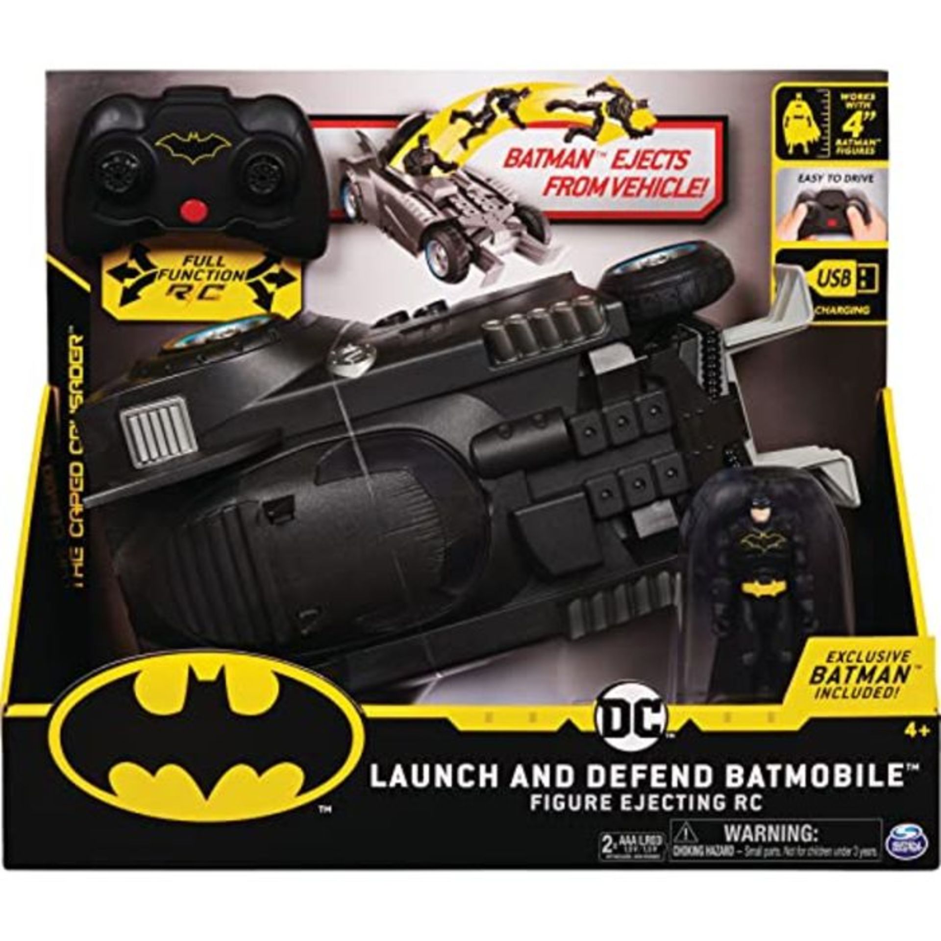 BATMAN Launch and Defend Batmobile Remote Control Vehicle with Exclusive 10 cm Action