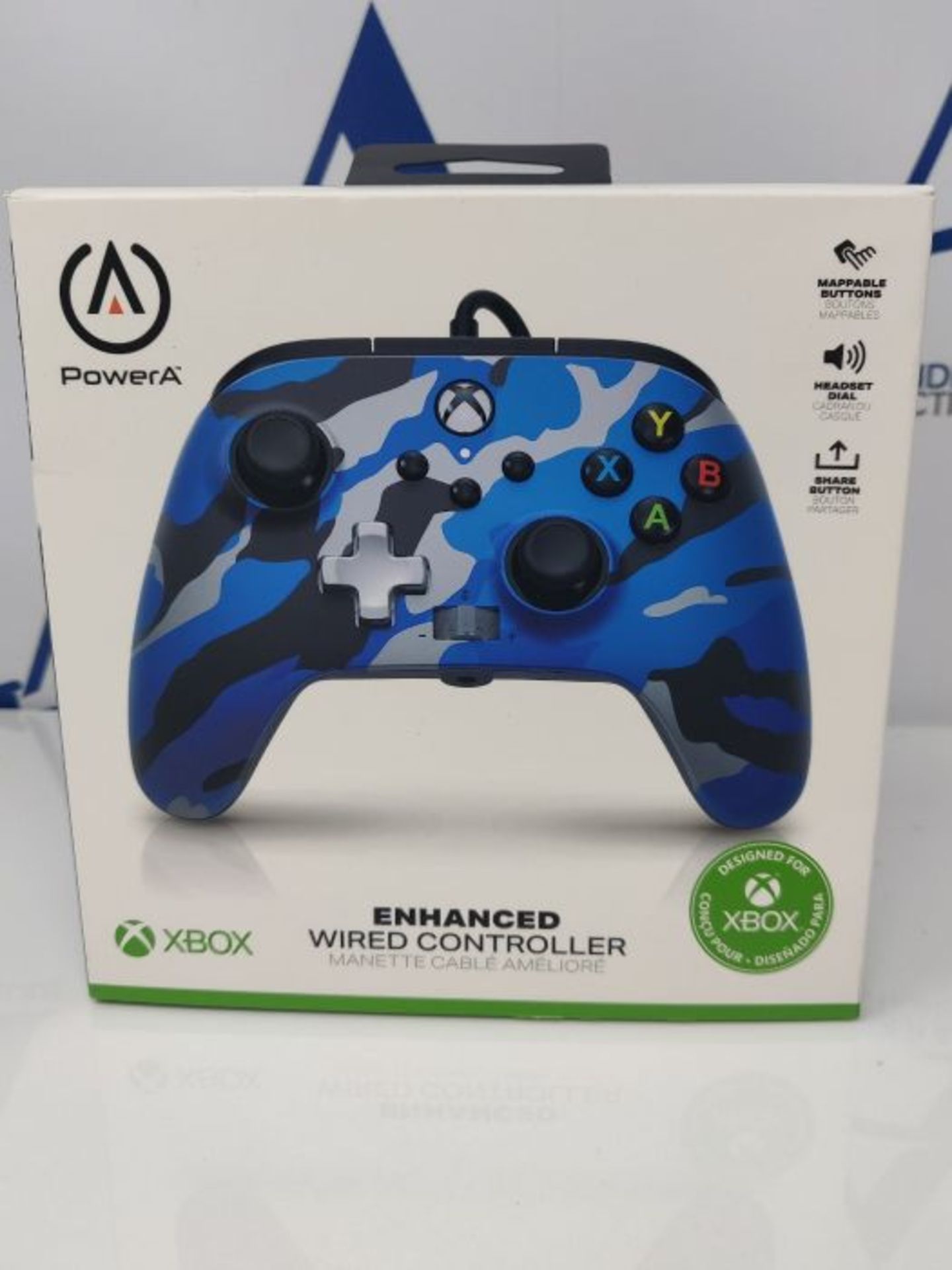 PowerA Enhanced Wired Controller for Xbox - Metallic Blue Camo, Gamepad, Wired Video G - Image 2 of 3