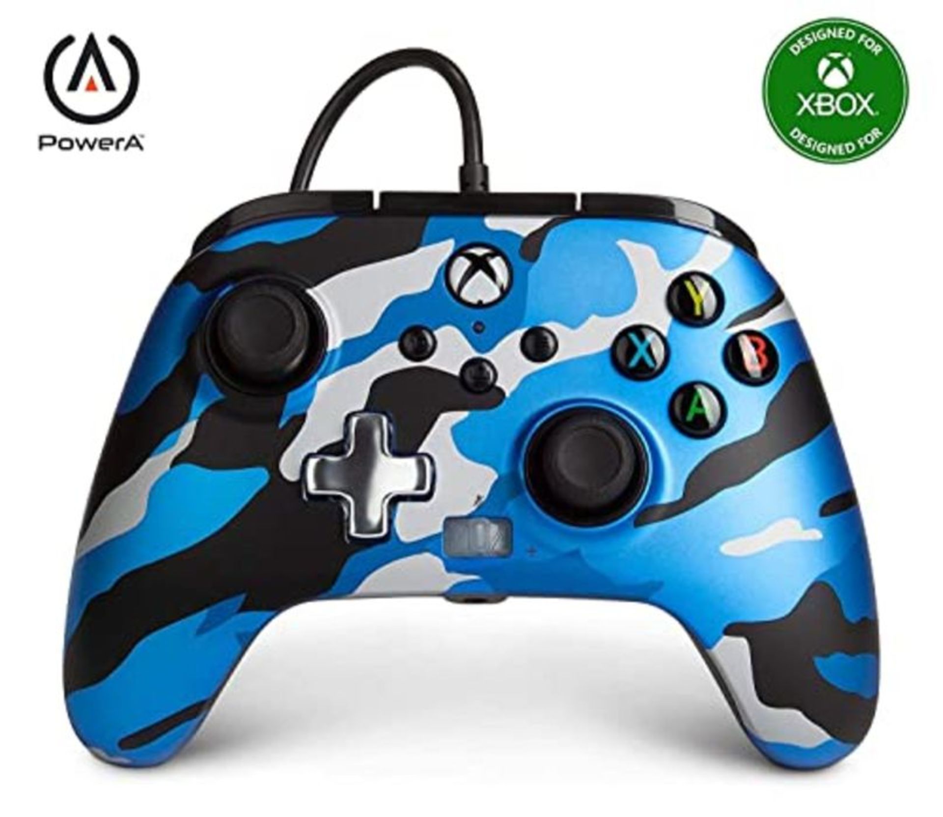 PowerA Enhanced Wired Controller for Xbox - Metallic Blue Camo, Gamepad, Wired Video G