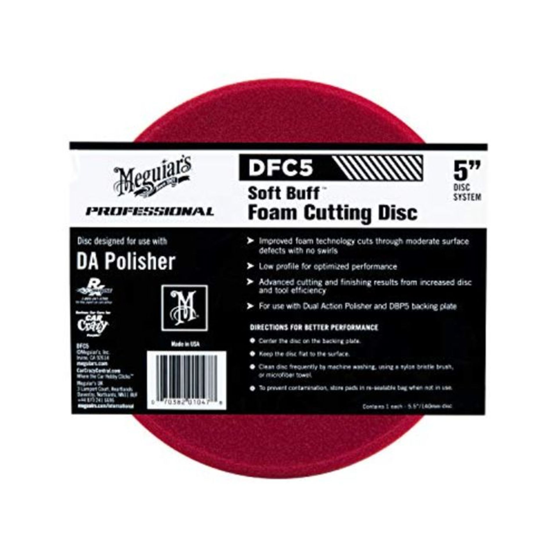 Meguiar's 5 Inch DA Foam Cutting Disc Red