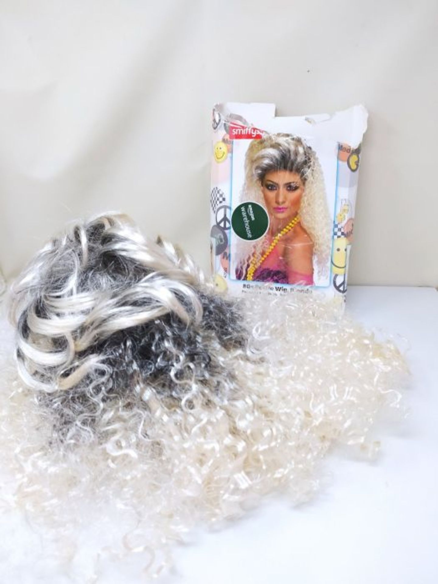 Smiffys Women's Long Curly Blonde 80's Wig with Quiff, One Size, 80's Bottle Wig, 5020 - Image 2 of 2