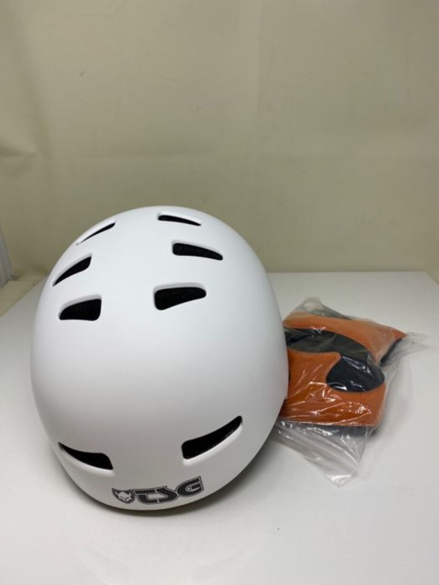 TSG Helmet Evolution Solid Color, White (Satin White), S/M, 75046 - Image 3 of 3