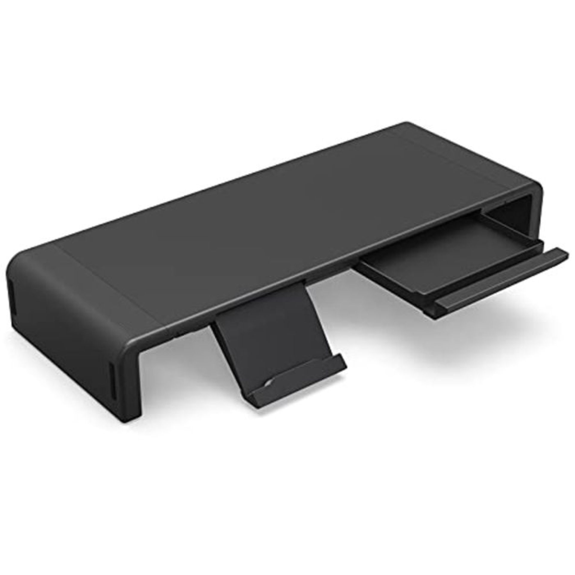 Klearlook Foldable Monitor Stand Built in Storage Drawer Tablet&Phone Stand Holder, Wi
