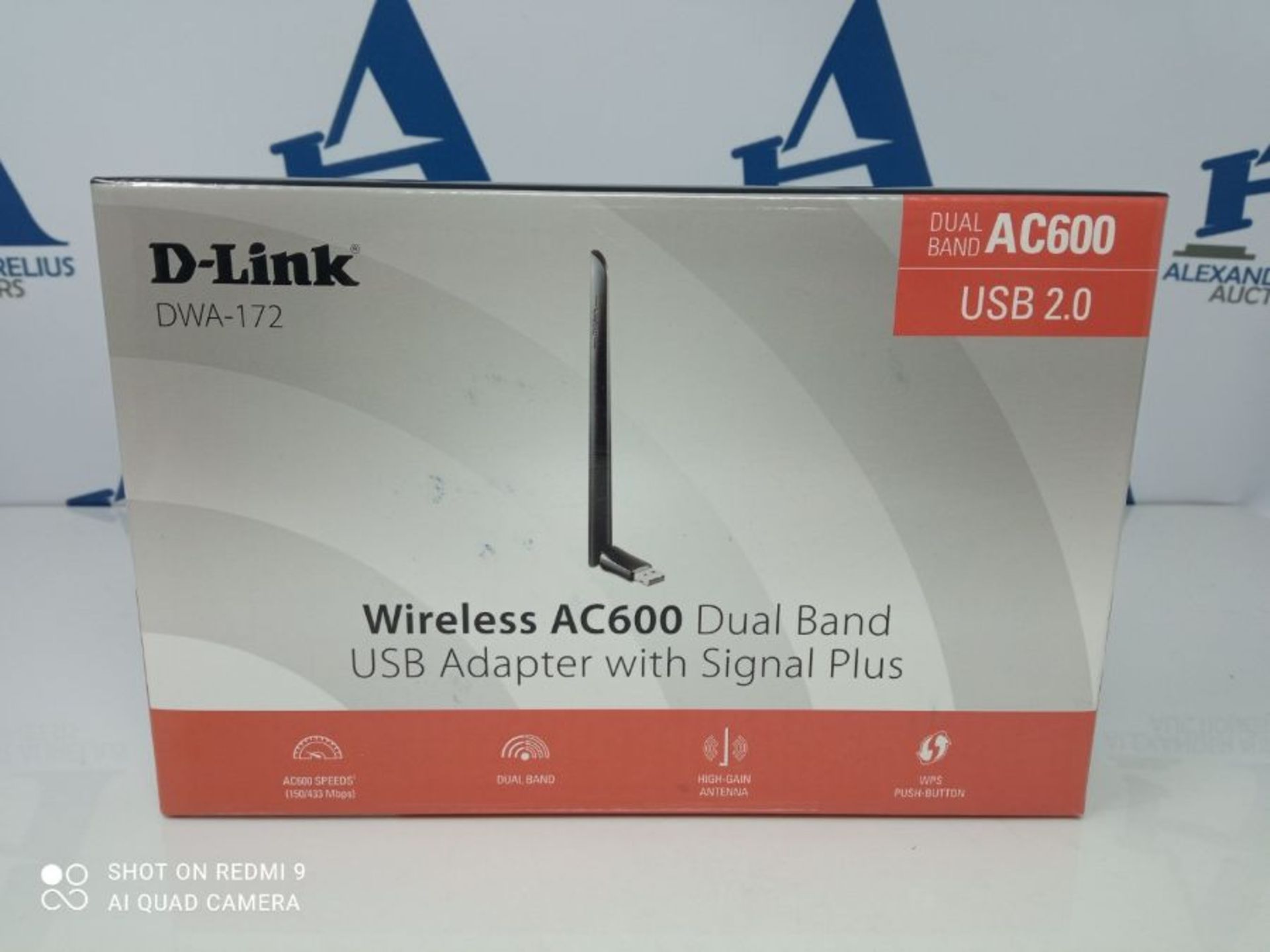 D-Link DWA-172 Wireless USB Adapter (AC600 Dual Band, unterstützt WPA2-Verschlüsselu - Image 2 of 3