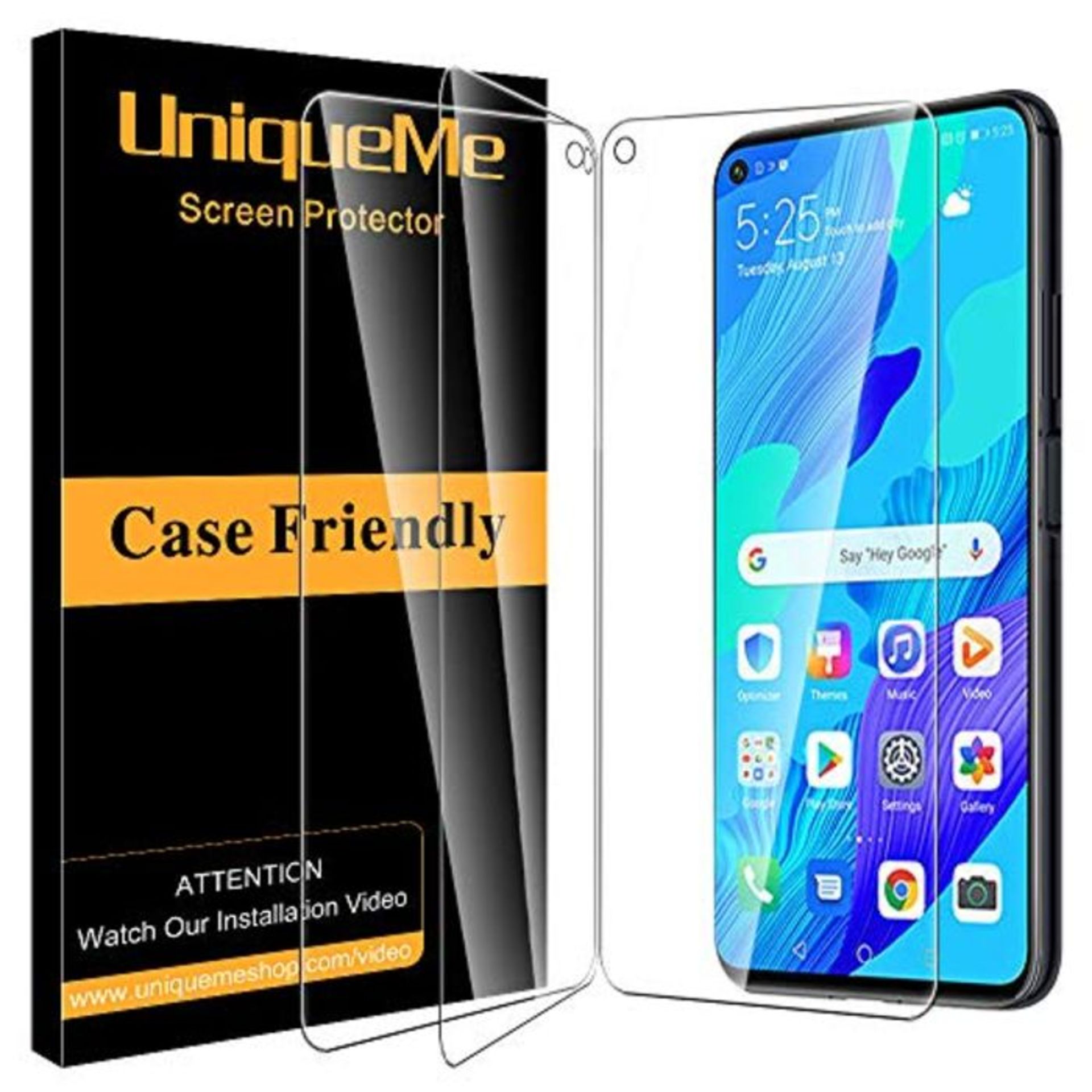 [3 PACK] UniqueMe Screen Protector Compatible for Huawei Nova 5T / Honor 20, [Bubble F