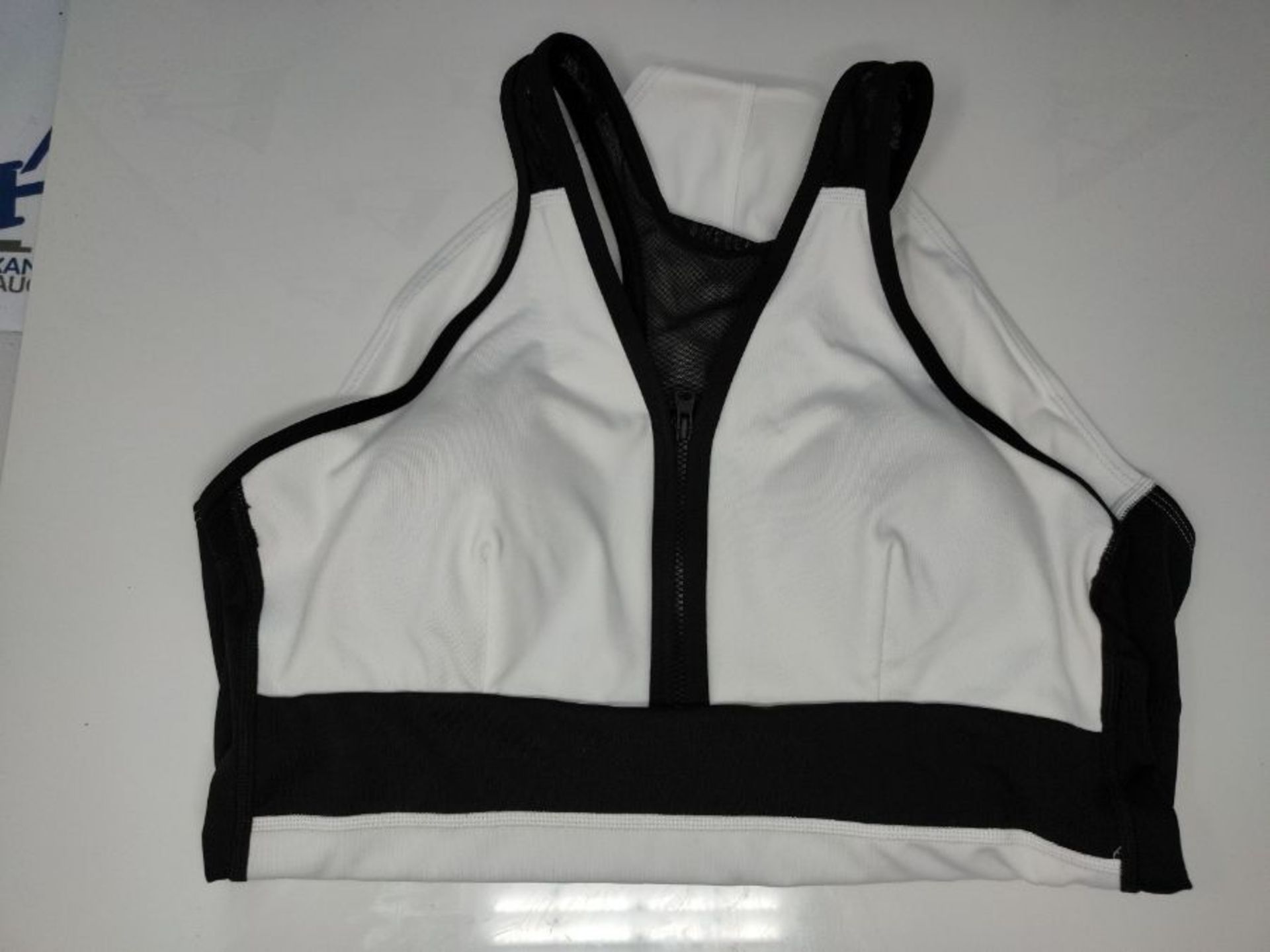 Amazon Brand - AURIQUE Women's Sports Monokini, White (White/Black), L, Label:L - Image 2 of 2