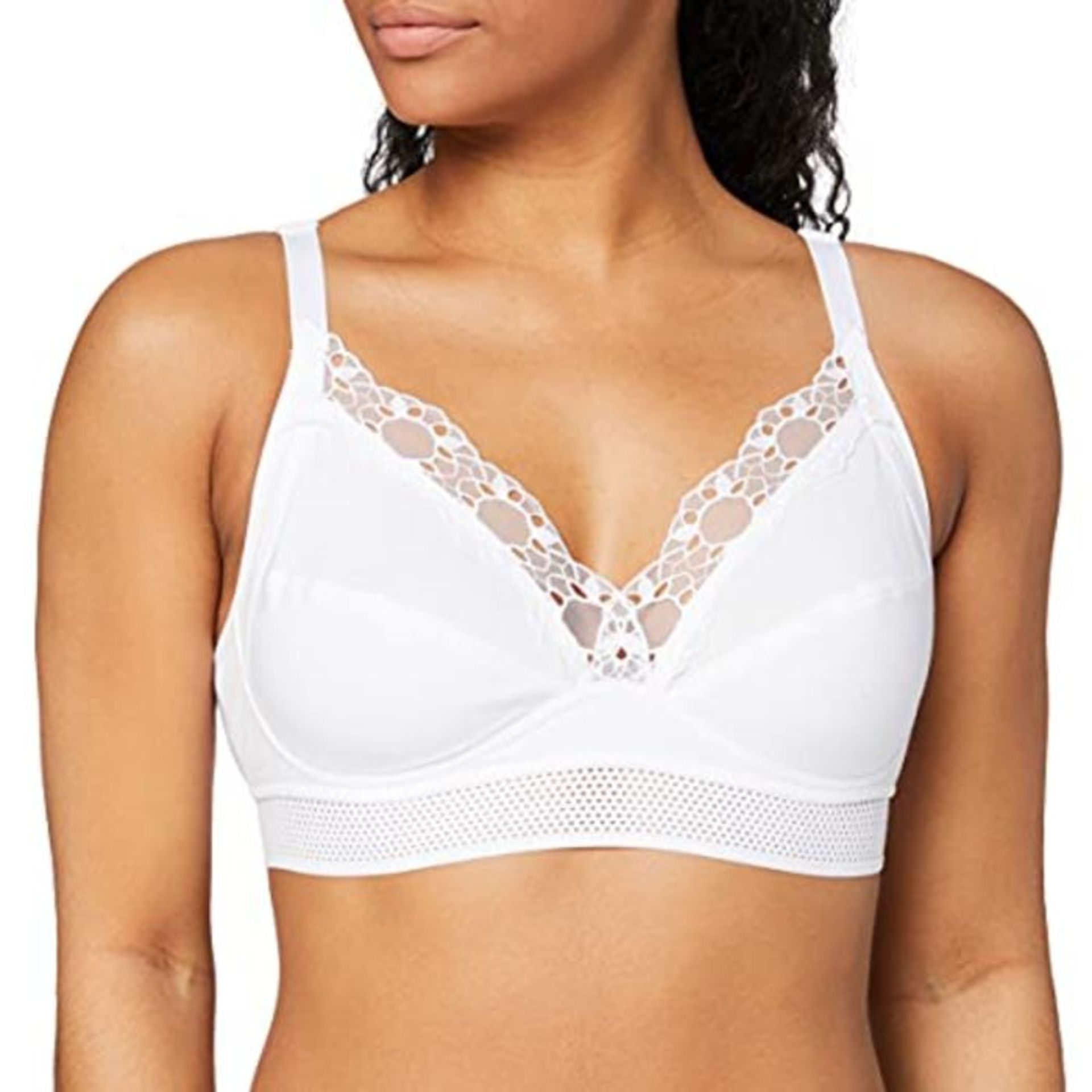 Playtex Women's Feel Good Support Coton Bio Full Coverage Bra, Blanc, 100C