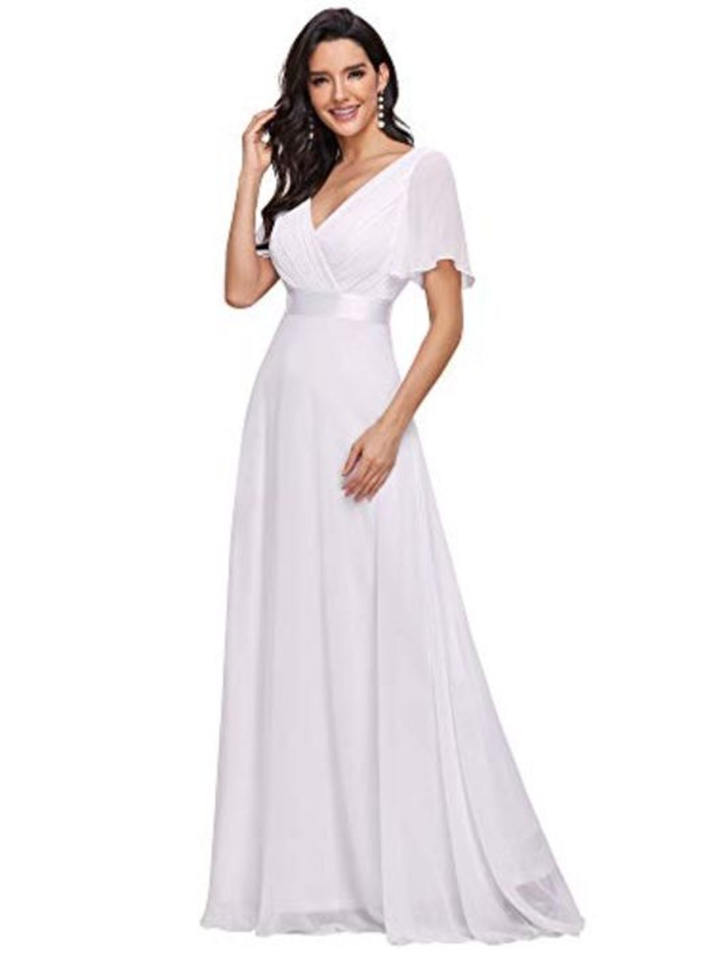 Ever-Pretty Ever Pretty Women's Summer Wedding Party Dresses Evening, 14, White