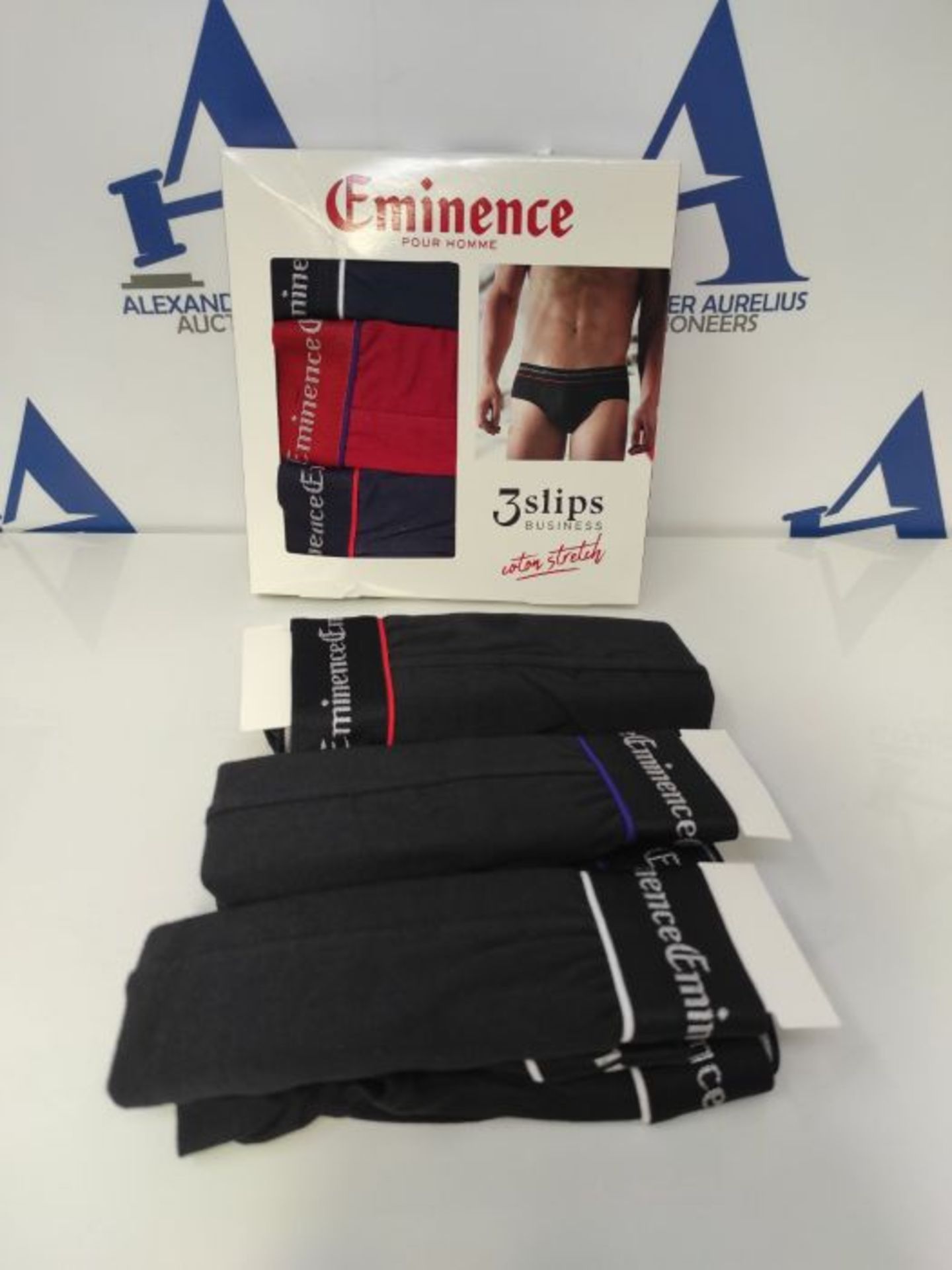 Eminence Men's Promo Business Briefs, Noir/Noir/Noir/Marine/Rouge/Marine, XX-Large - Image 2 of 2