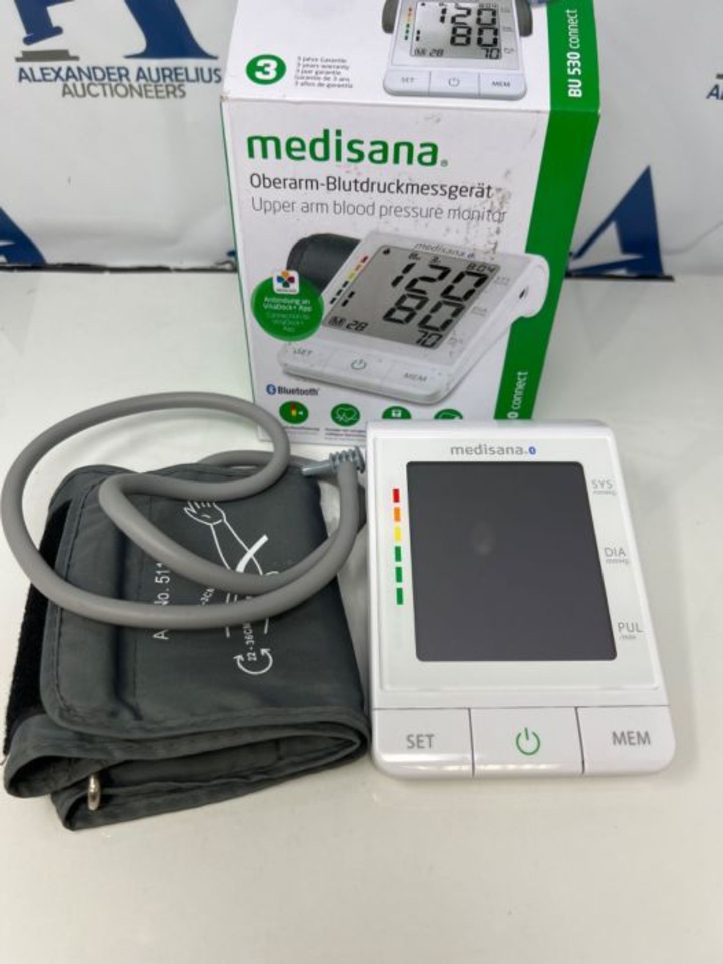 Medisana BU 530 Bluetooth Digital Upper Arm Blood Pressure Monitor - Home Use Heartbea - Image 3 of 3