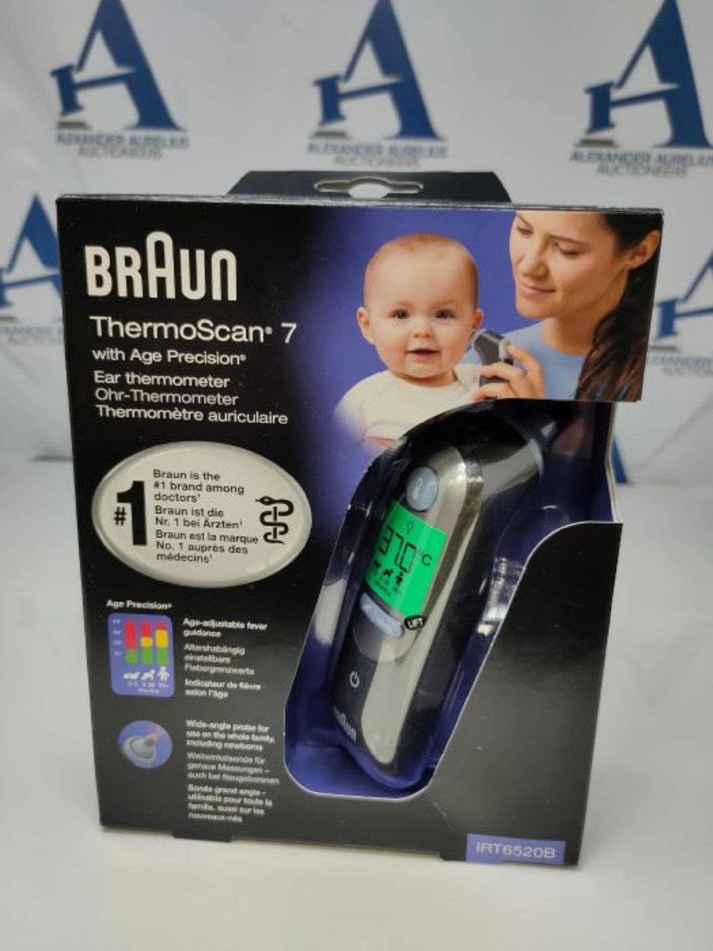 RRP £54.00 Braun ThermoScan 7 Ohrthermometer, Schwarze Edition (Age Precision, farbcodierte Tempe - Image 2 of 3