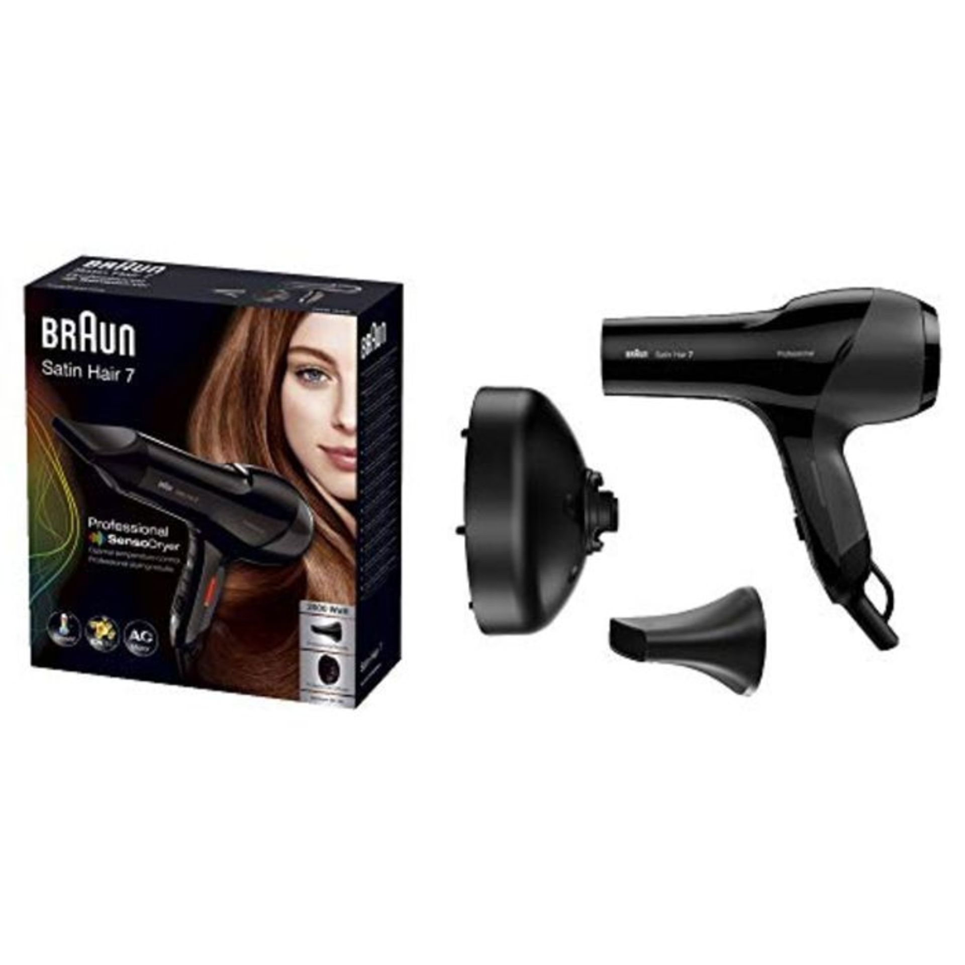 RRP £50.00 Braun Satin HairÂ 7 SensoDryer Haartrockner, professioneller FÃ¶hn mit Thermosenso