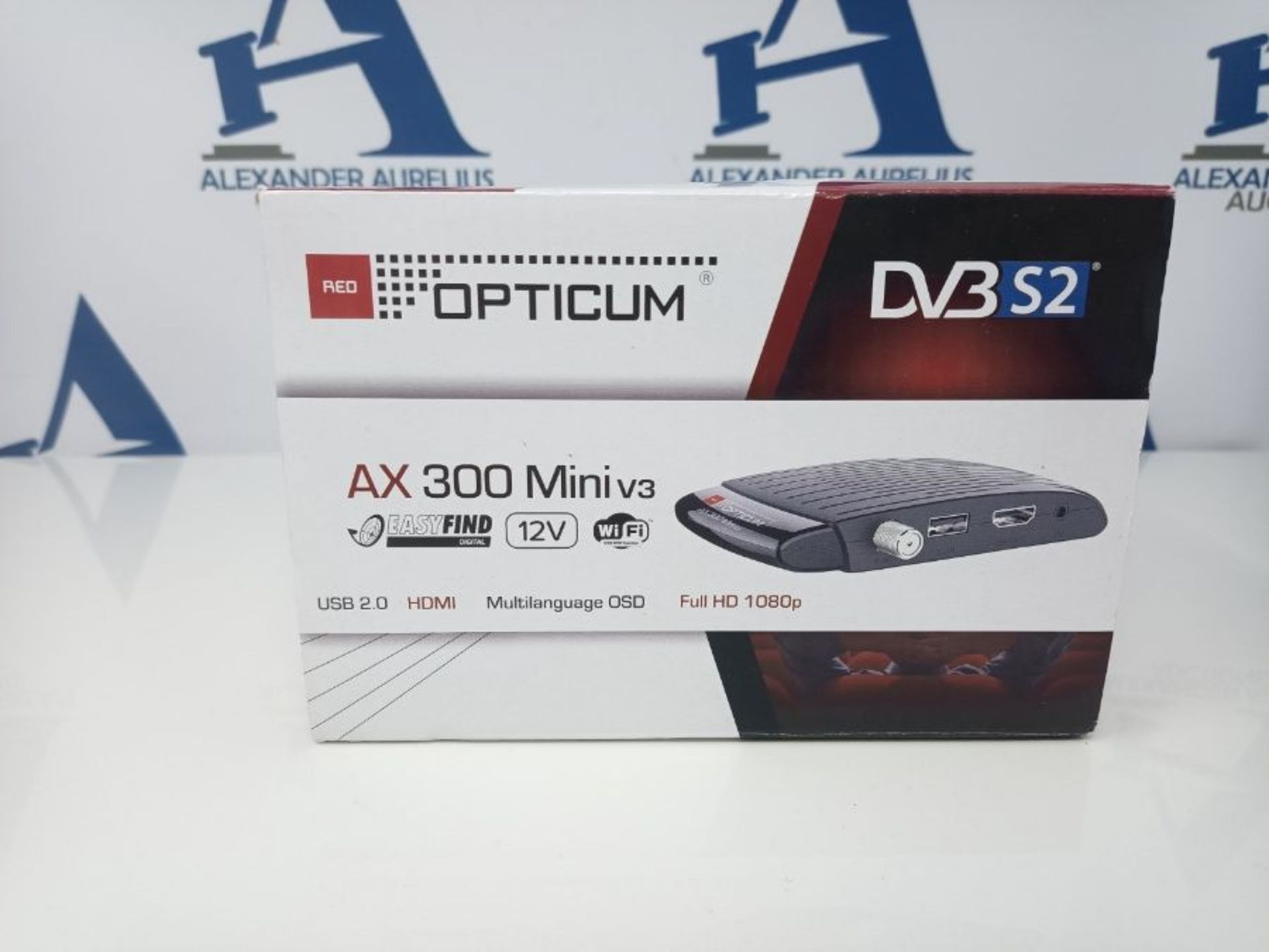 RED OPTICUM AX 300 Mini V3 Sat Receiver I Digital Satellite Receiver HD - External IR - Image 2 of 3