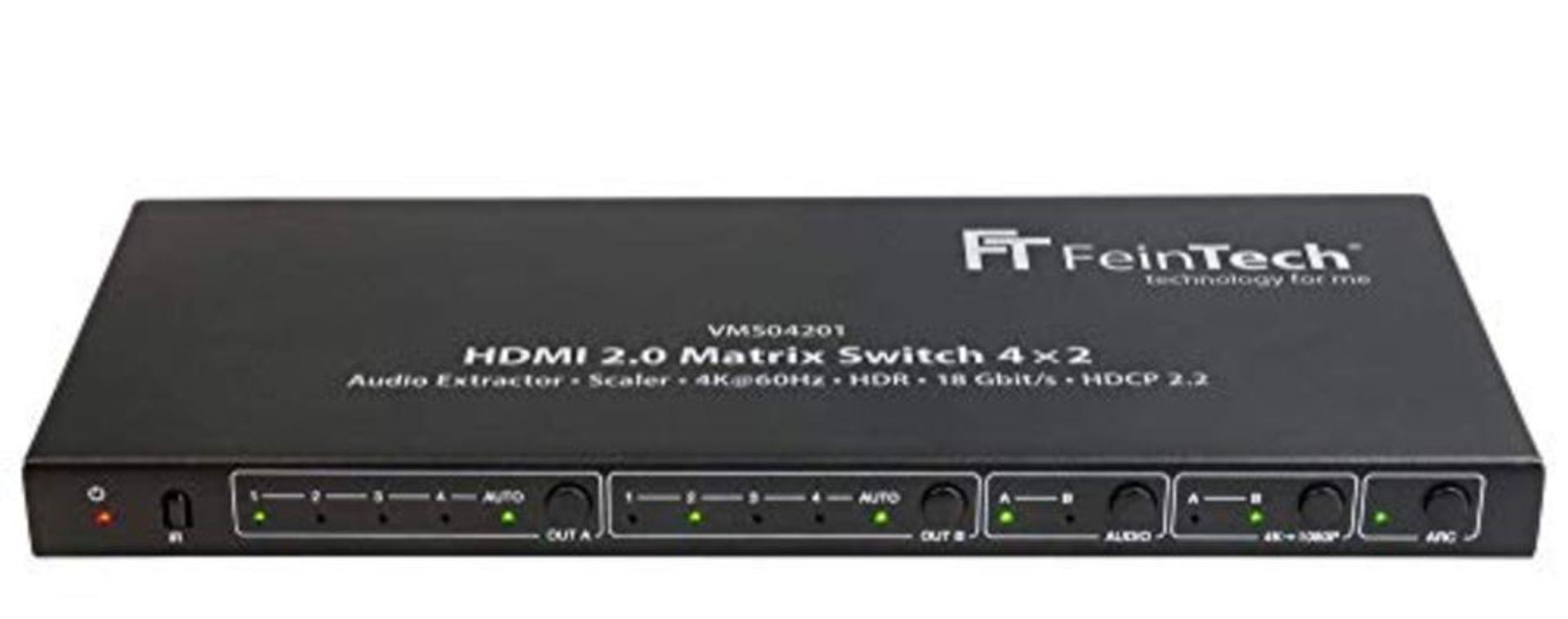 RRP £139.00 FeinTech VMS04201 HDMI Matrix Switch 4x2 with Audio Extractor Scaler Ultra HD 4K 60Hz