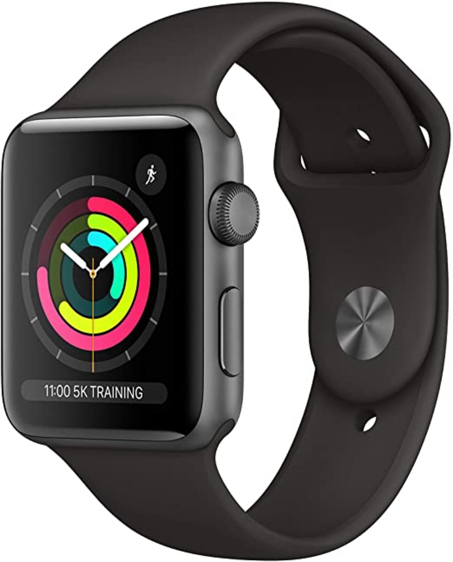 RRP £208.00 Apple Watch Series 3 (GPS, 42mm) - Space Grey Aluminum Case with Black Sport Band