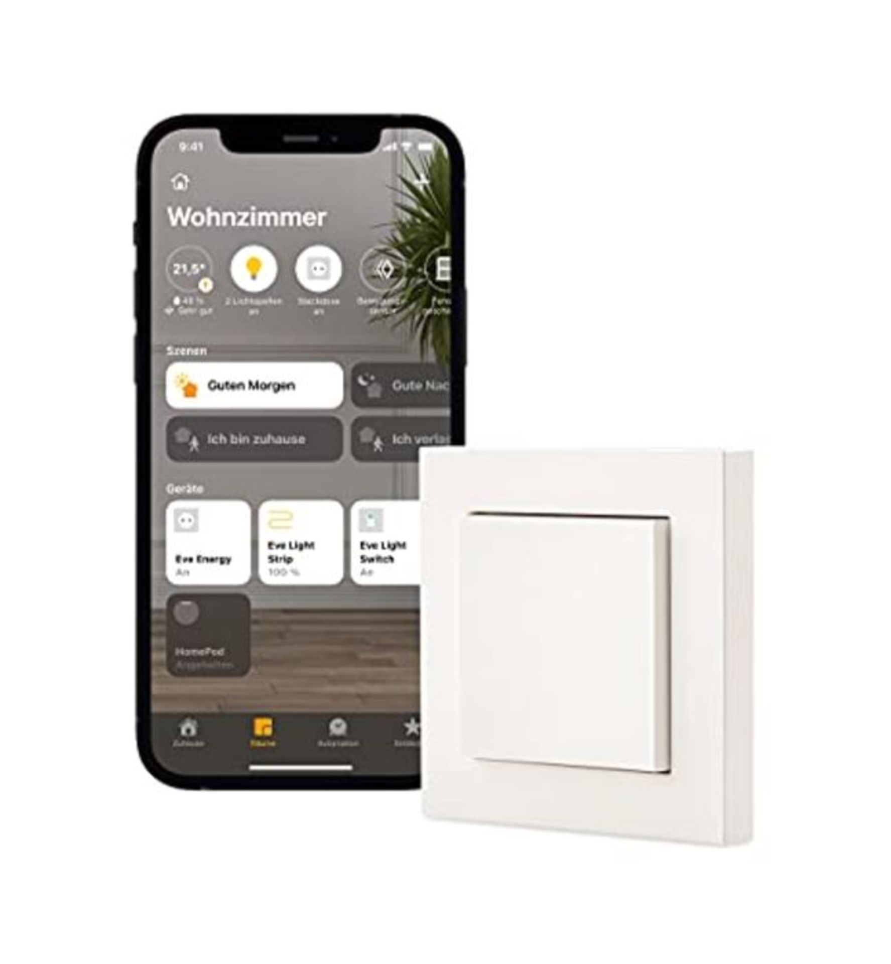 RRP £99.00 Eve Light Switch â¬  Smarter Lichtschalter (Apple HomeKit), Einfach-, Wechsel- &