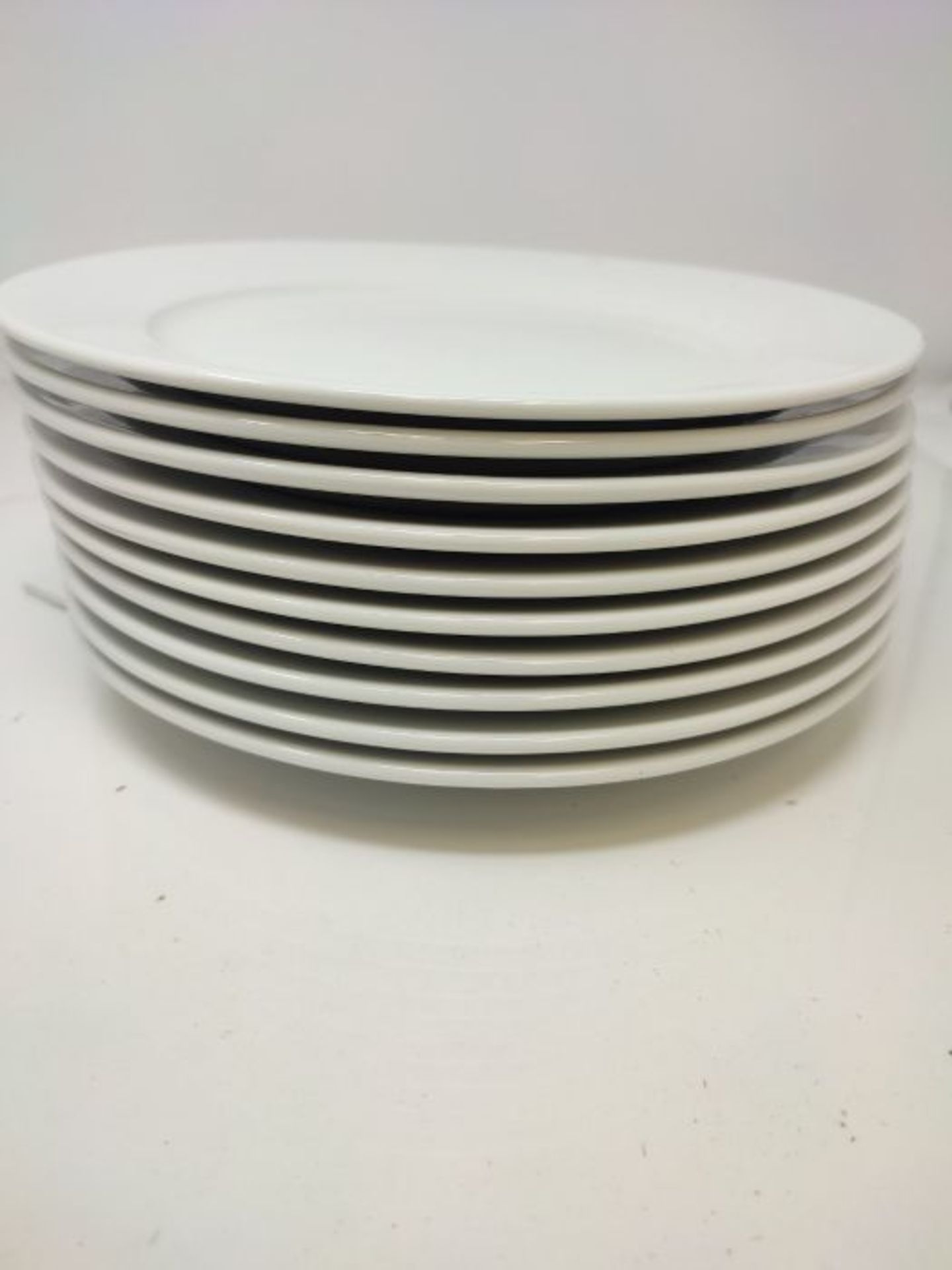 [CRACKED] Olympia White Ware Wide Rimmed Service Plates 250mm Porcelain Innovative 12p - Image 3 of 3