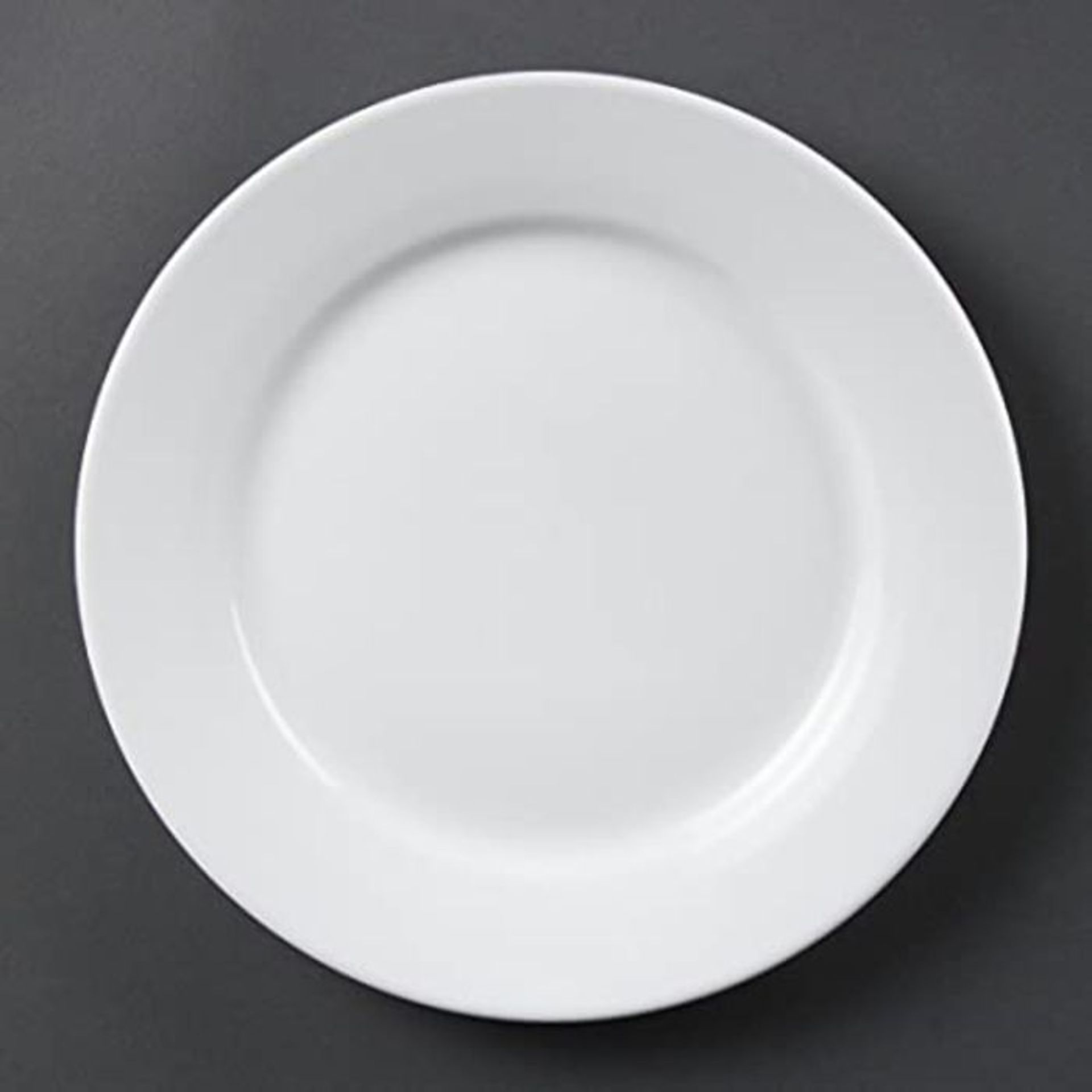 [CRACKED] Olympia White Ware Wide Rimmed Service Plates 250mm Porcelain Innovative 12p