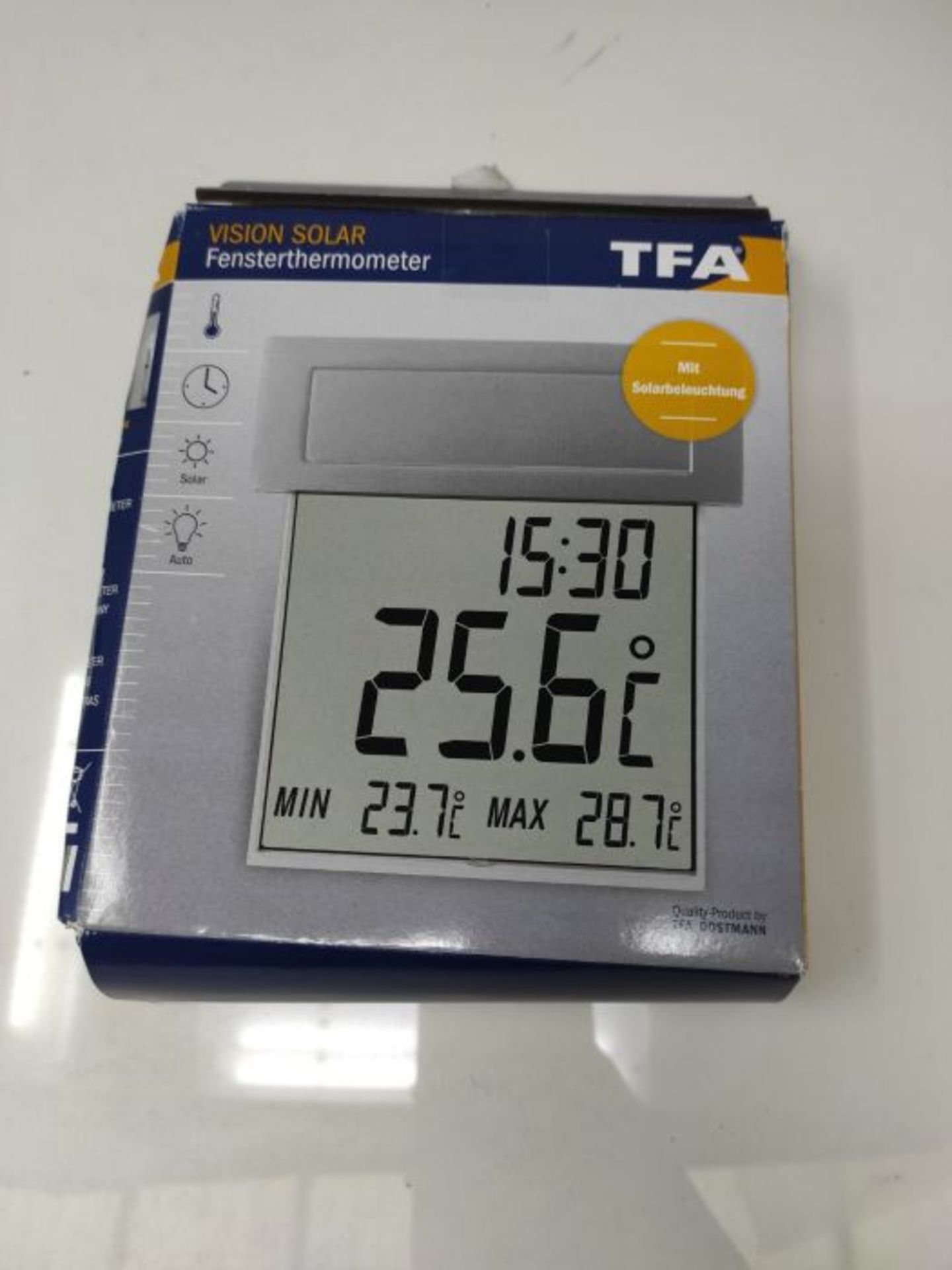 TFA 30.1035 Vision Solar Digital Window Thermometer - Image 2 of 3