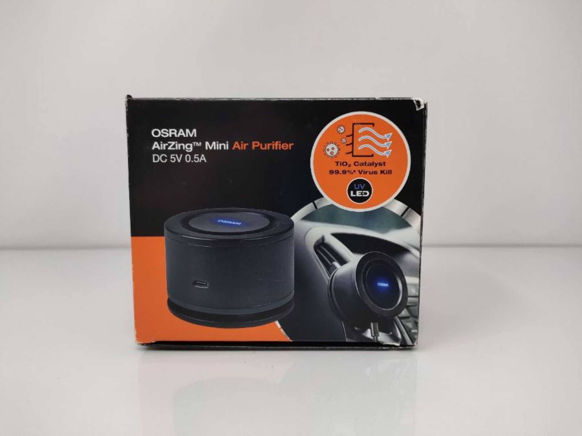 OSRAM AirZing Mini Air Purifier; Car air purifier with USB port, destroys viruses and - Image 2 of 3