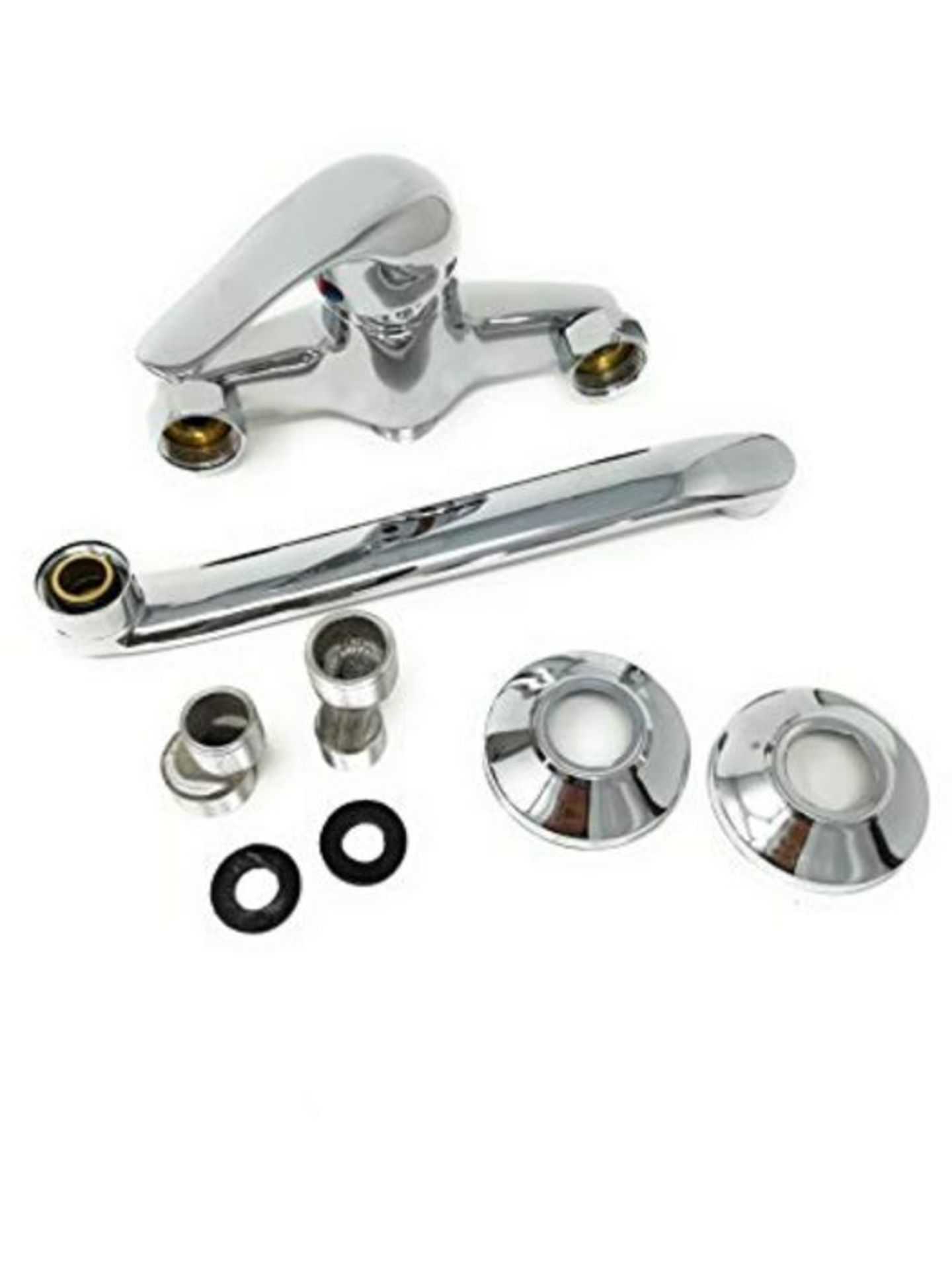 tempo di saldi Wall Faucet for Kitchen Sink Mixer Tap High Chrome Brass