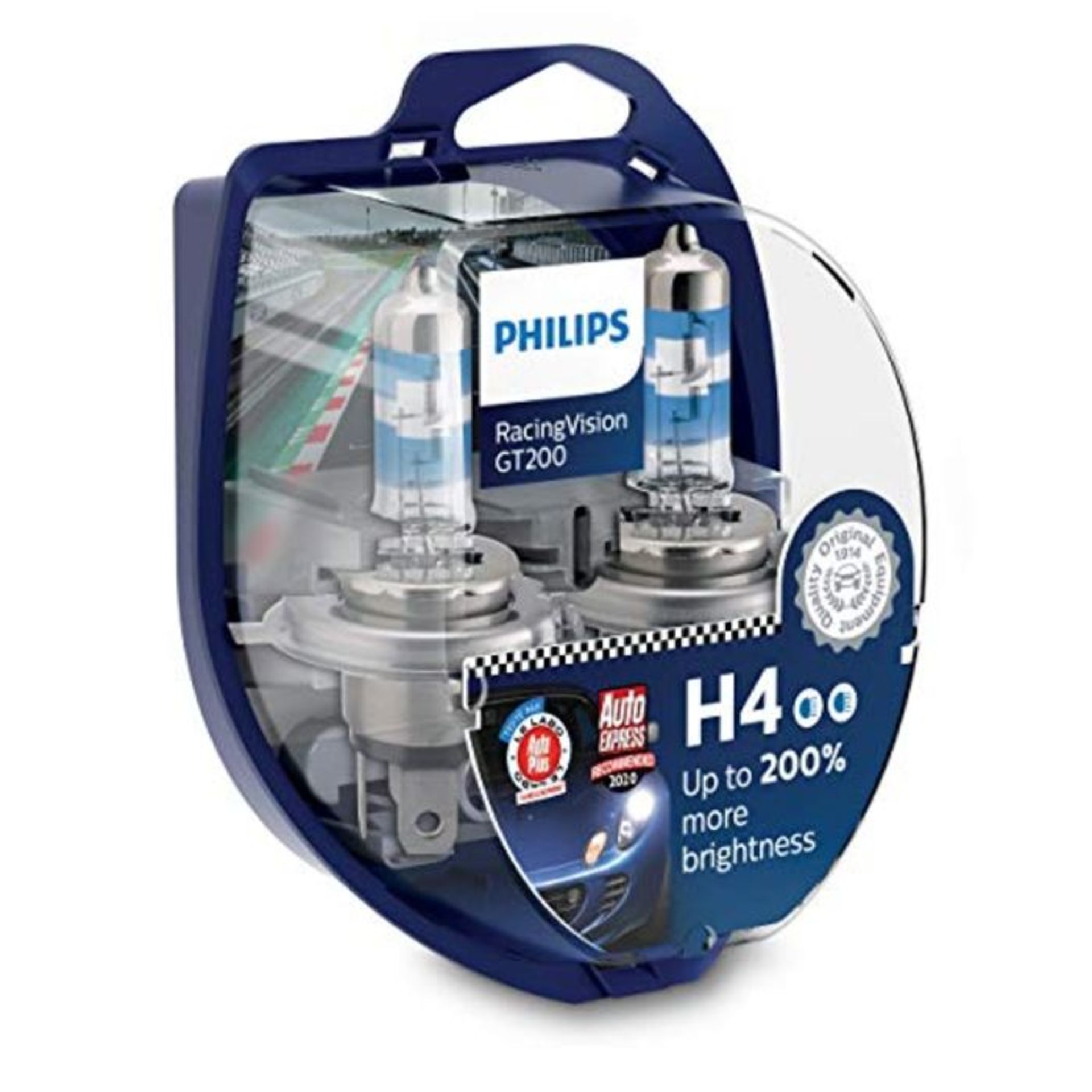 Philips 575528 RacingVision GT200 H4 car headlight bulb +200%, set of 2
