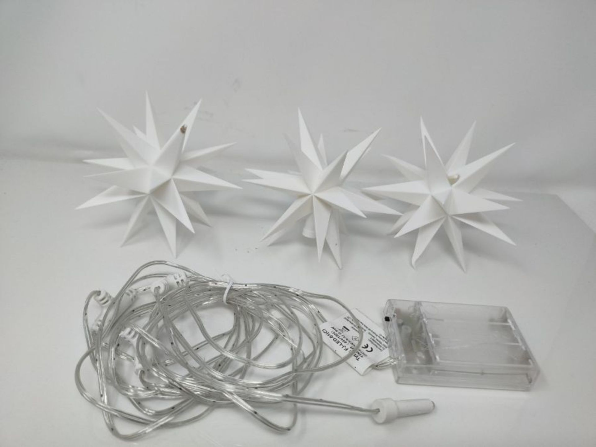 3D LED Stern Ø 12 cm Weihnachtsstern Batterie Ministern Innen Kunststoff Stern klein - Image 3 of 3