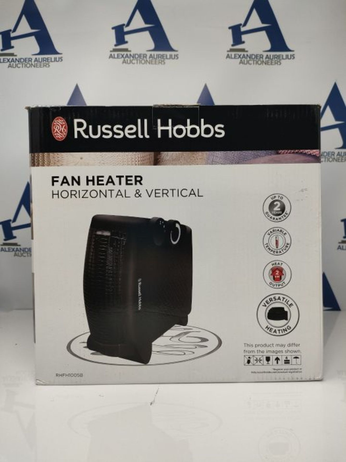 Russell Hobbs RHFH1005B Black 2 kW Portable Horizontal or Vertical Ceramic Fan Heater - Image 2 of 3