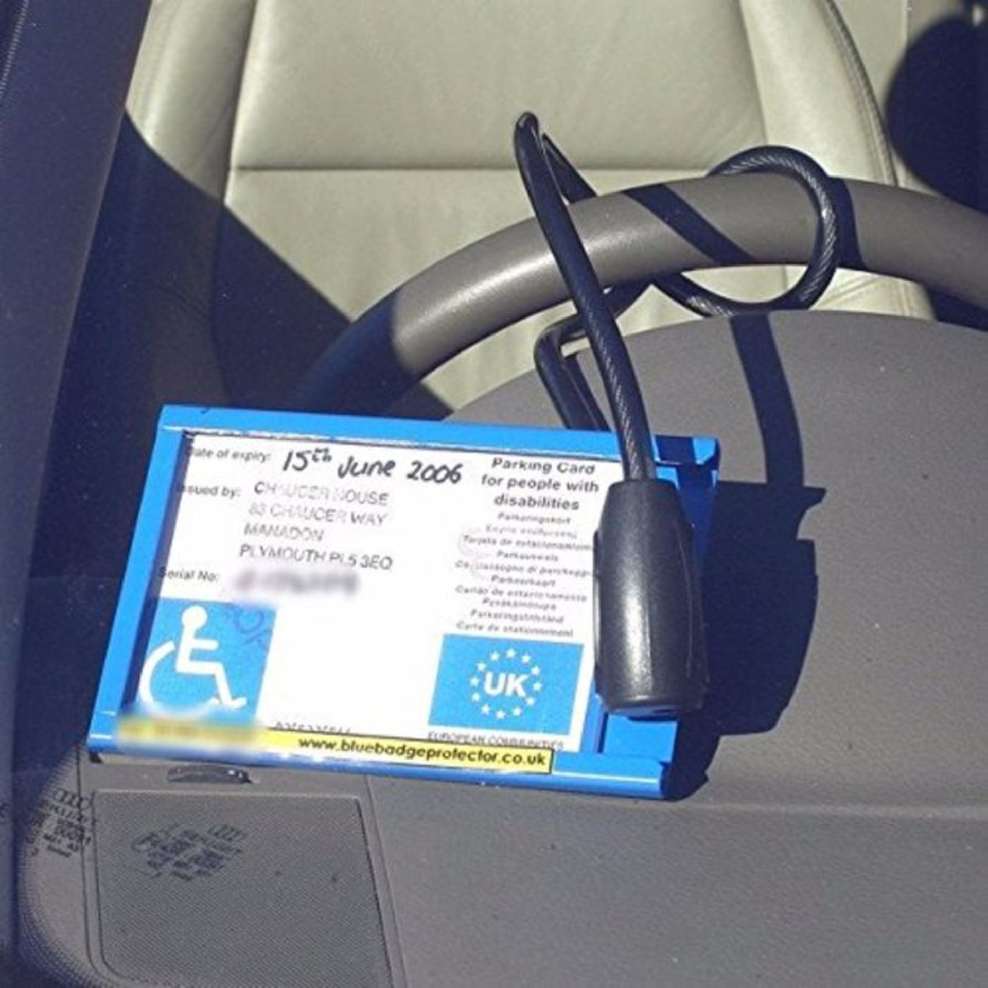 Blue Badge Protector (Single - just secures Badge