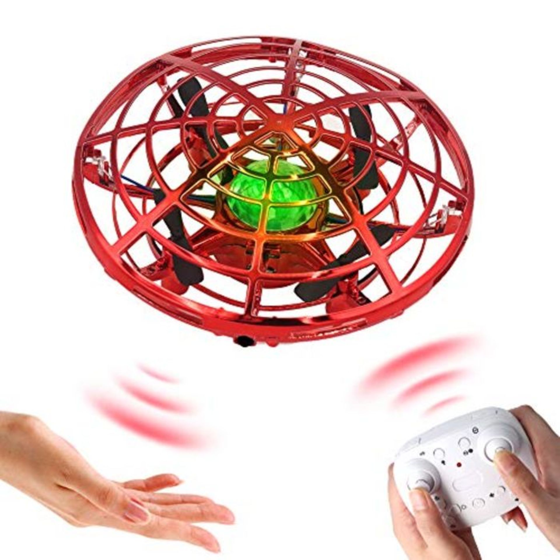 BOMPOW Flying Drone for Kids Hand Drone Hand Operated Helicopter, Mini Drone with LED