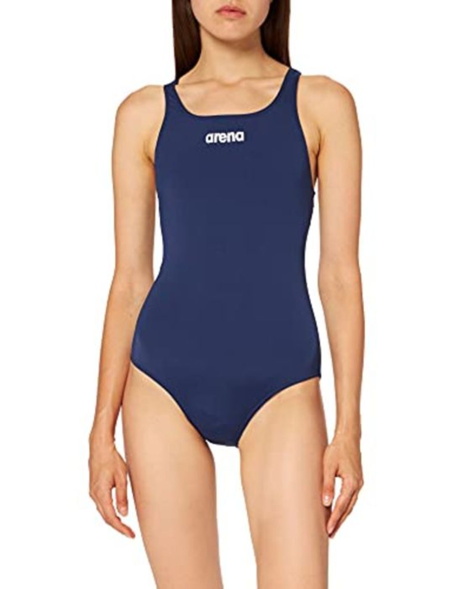 Arena Women's Sports Solid Swim Pro Swimsuit, Navy/White, Size 38