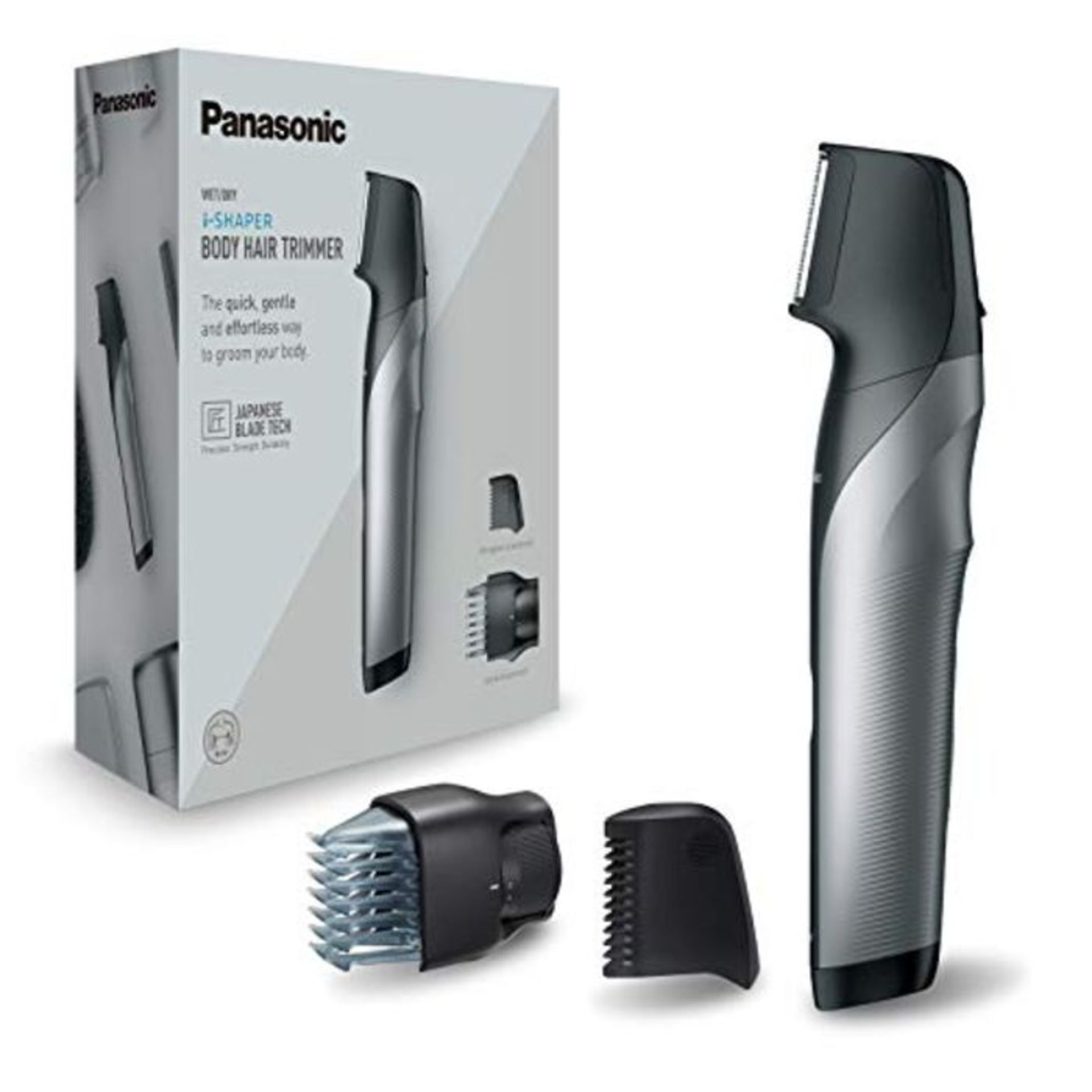 RRP £89.00 Panasonic ER-GK80-S503 - Rasoio per corporale ricaricabile da uomo, a forma di coltell