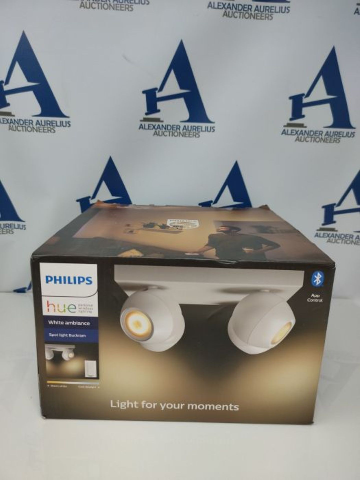 RRP £178.00 Philips Hue Buckram White Ambiance Smart Ceiling Plate Light, 4X SpotLights LED [GU10 - Image 2 of 3