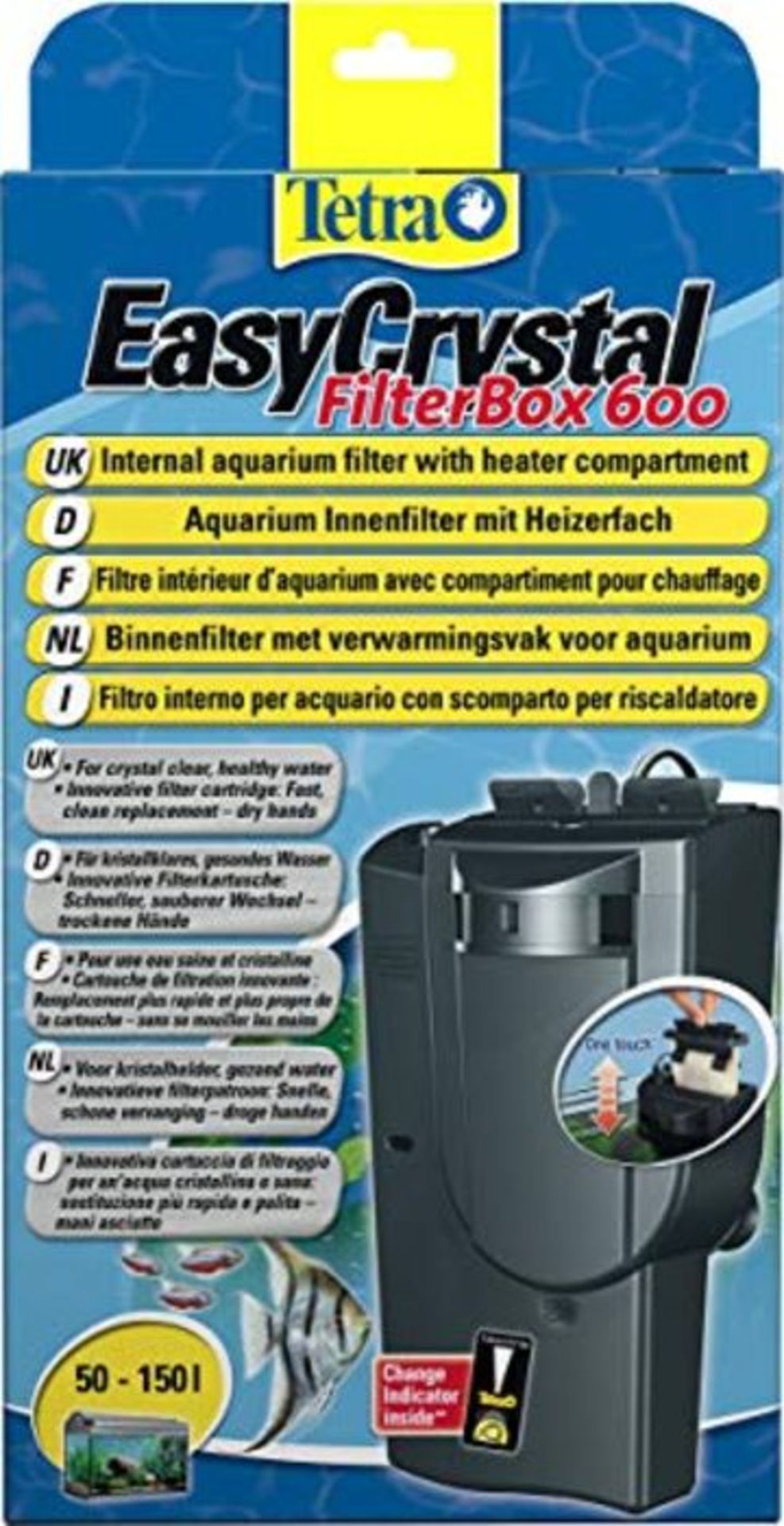 Tetra EasyCrystal 174689 Filter Box 600 Internal Aquarium Filter with Heater Compartme