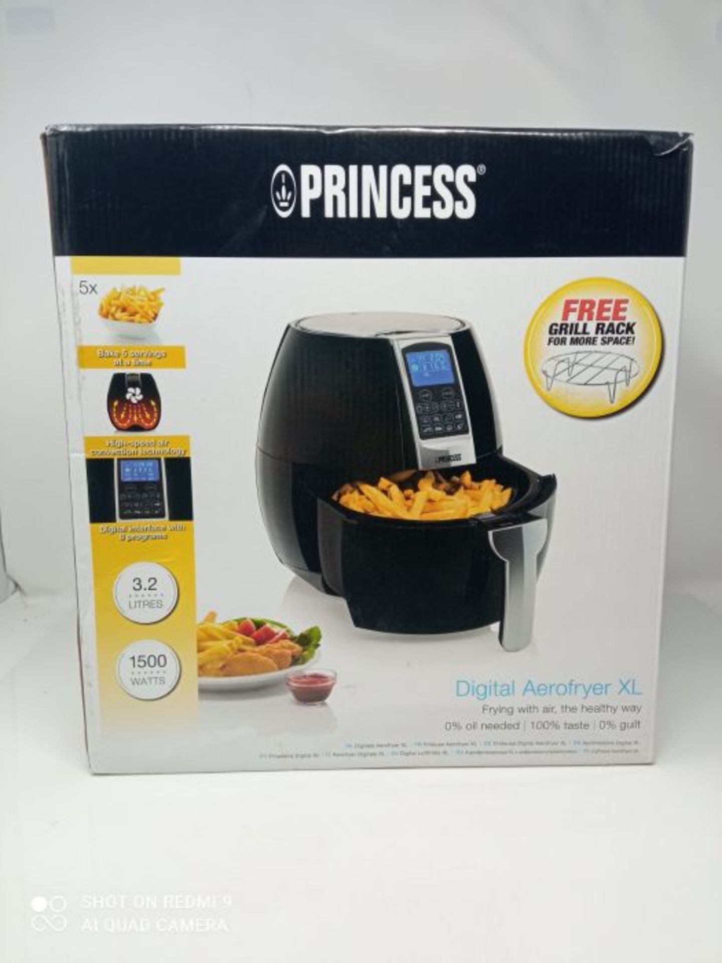 RRP £94.00 Princess 182020 Freidora sin aceite XL, panel de control digital táctil, fácil de us