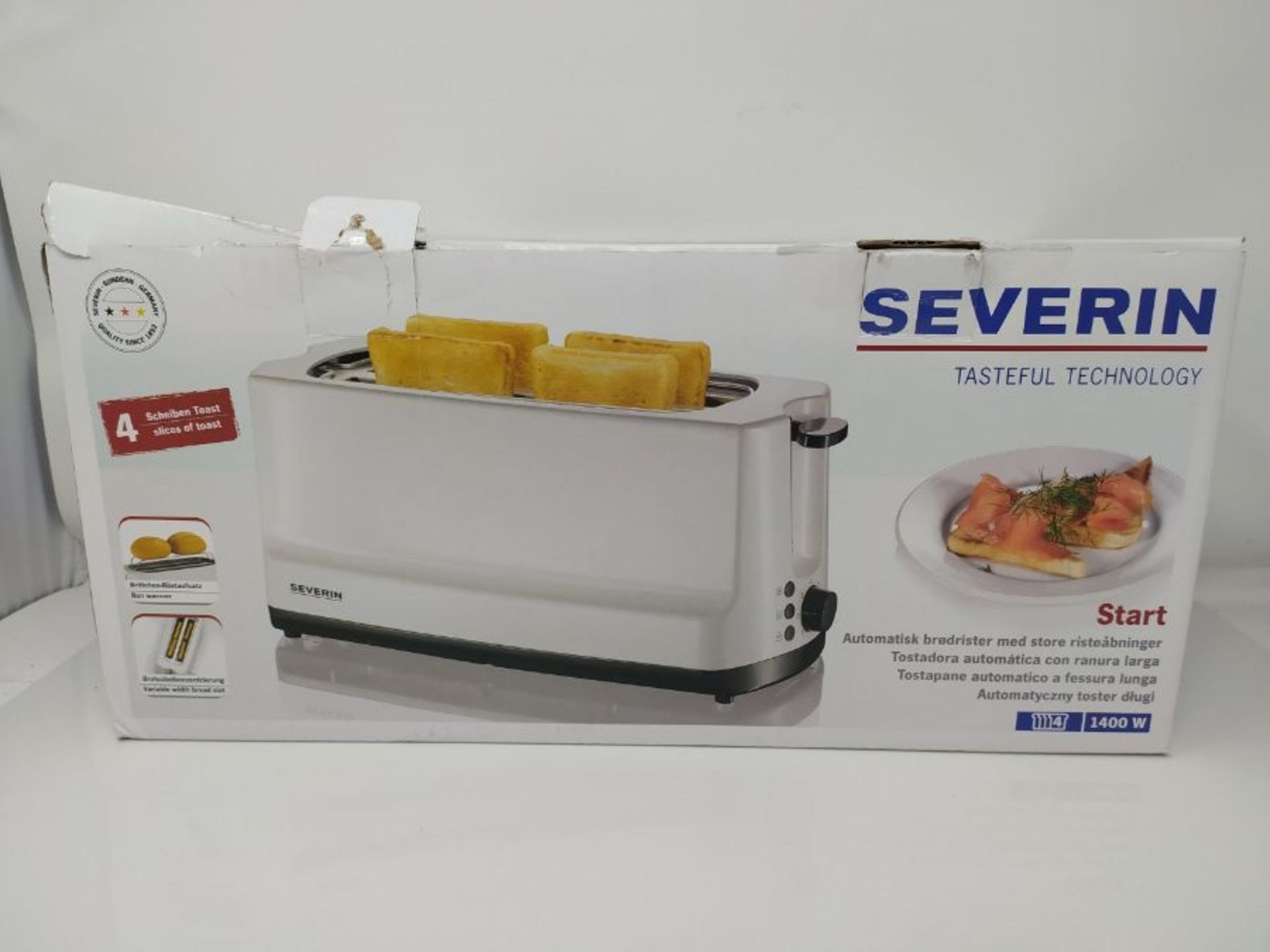 Severin Automatic double long slot toaster with 1400 W of power AT 2234, black - Image 2 of 3