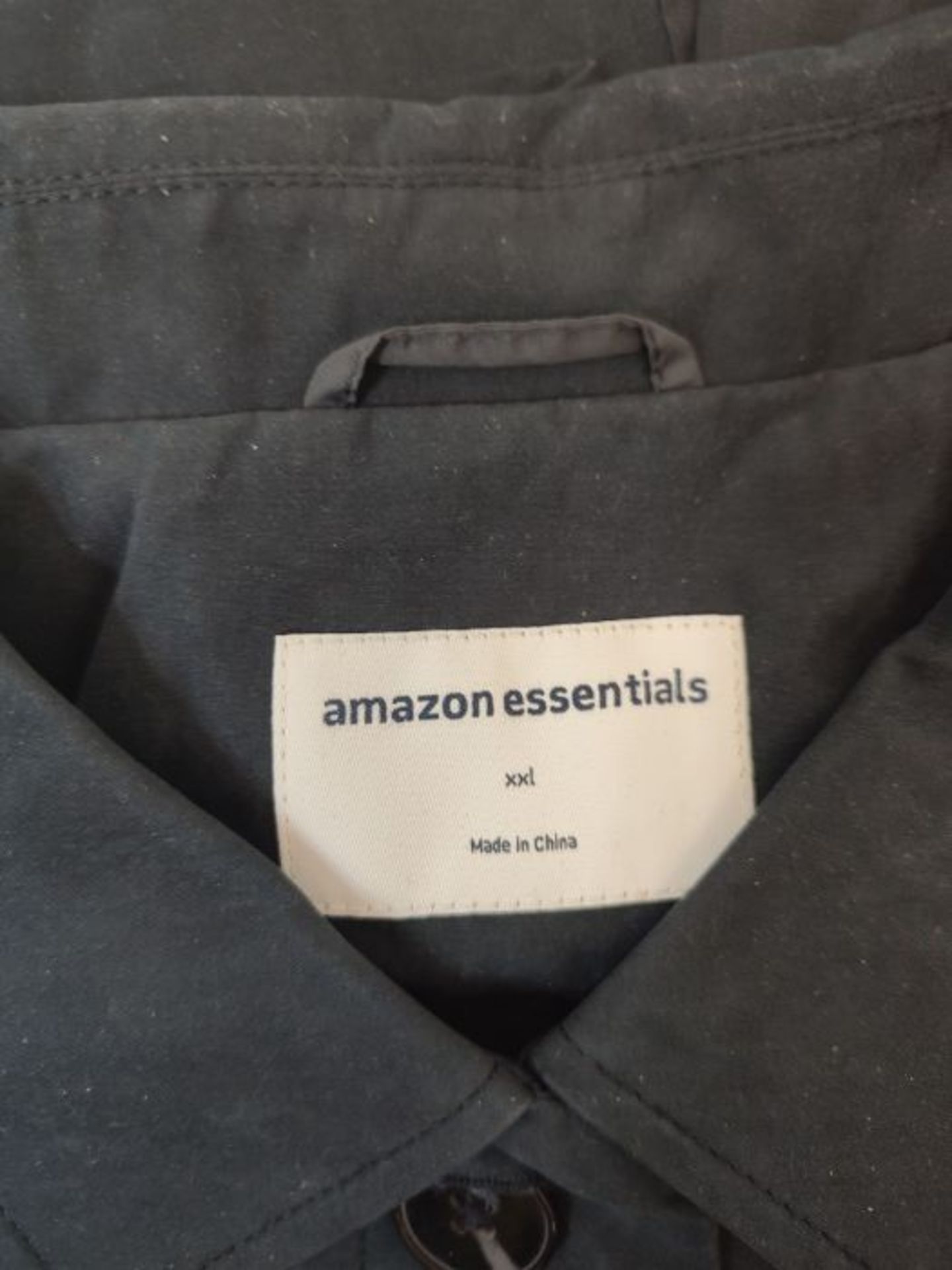 Amazon Essentials Water-resistant Trench Coat Jacket, Slate Black, XXL - Image 3 of 3