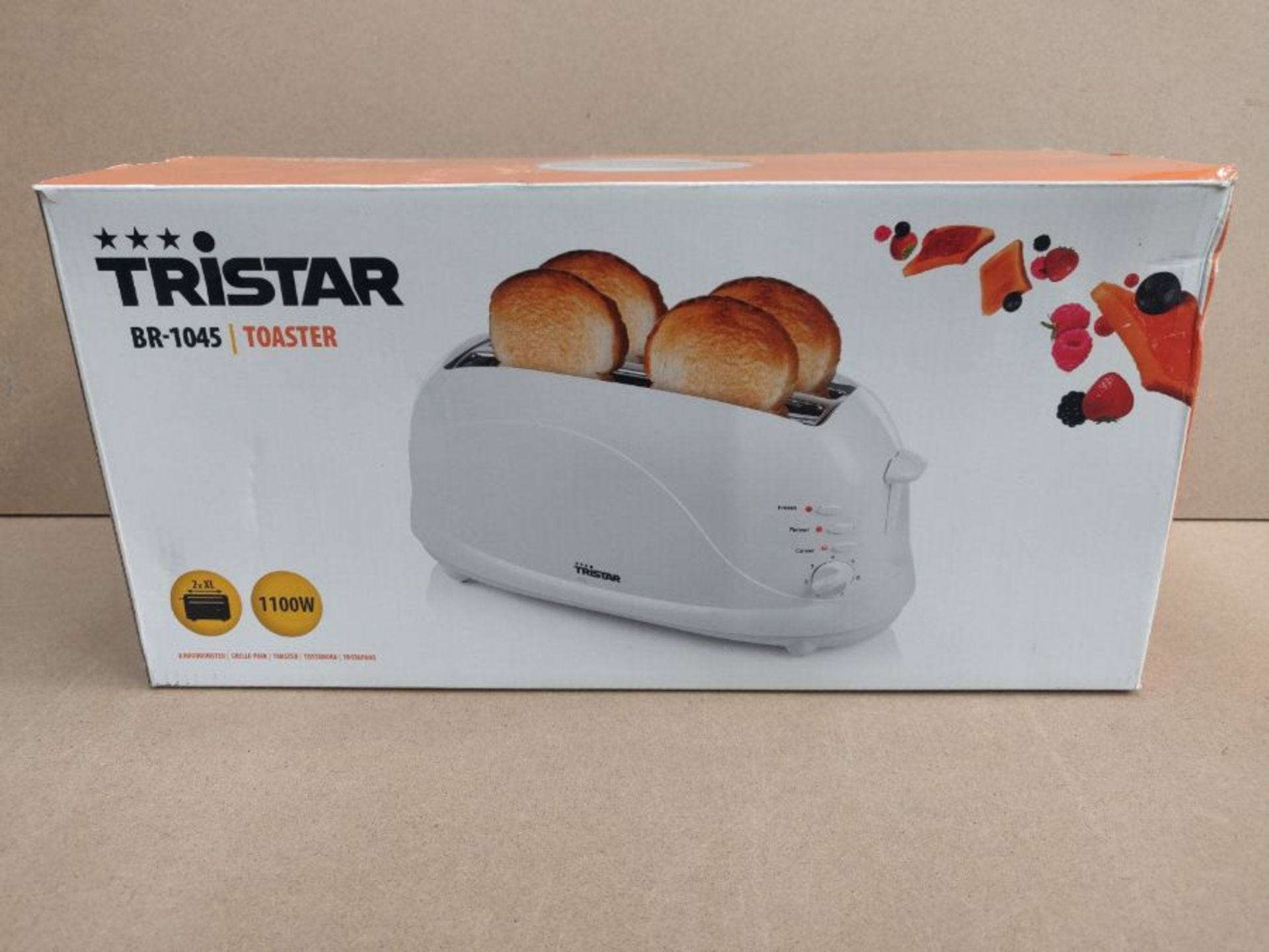 Tristar BR-1045 Toaster BR-1045 Toaster, 4 slice(s), White, Buttons,Rotary, 1100 W - Image 2 of 3