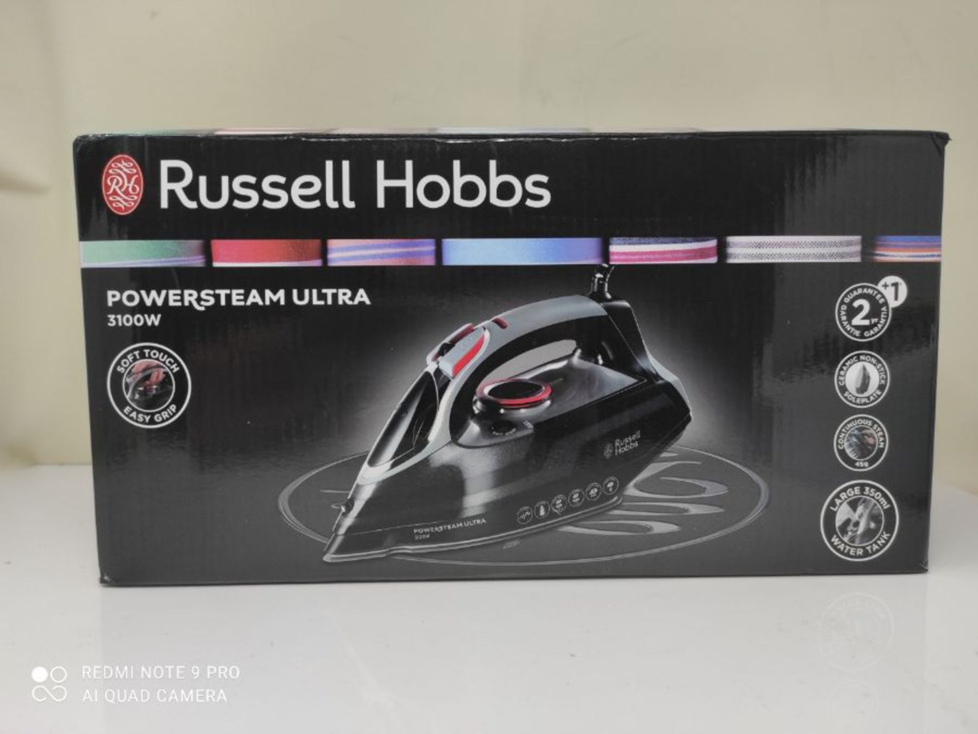 Russell Hobbs Bügeleisen Powersteam Ultra (3100 Watt, 210 g/min Extra-Dampfstoß, Ker