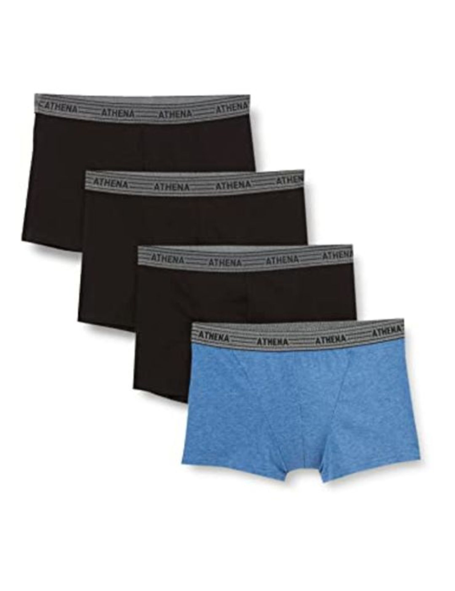 ATHENA Homme Promo Basic Coton Boxer, Multicolore (Noir/Noir/Noir/Noir/Bleu/Noir/Bleu