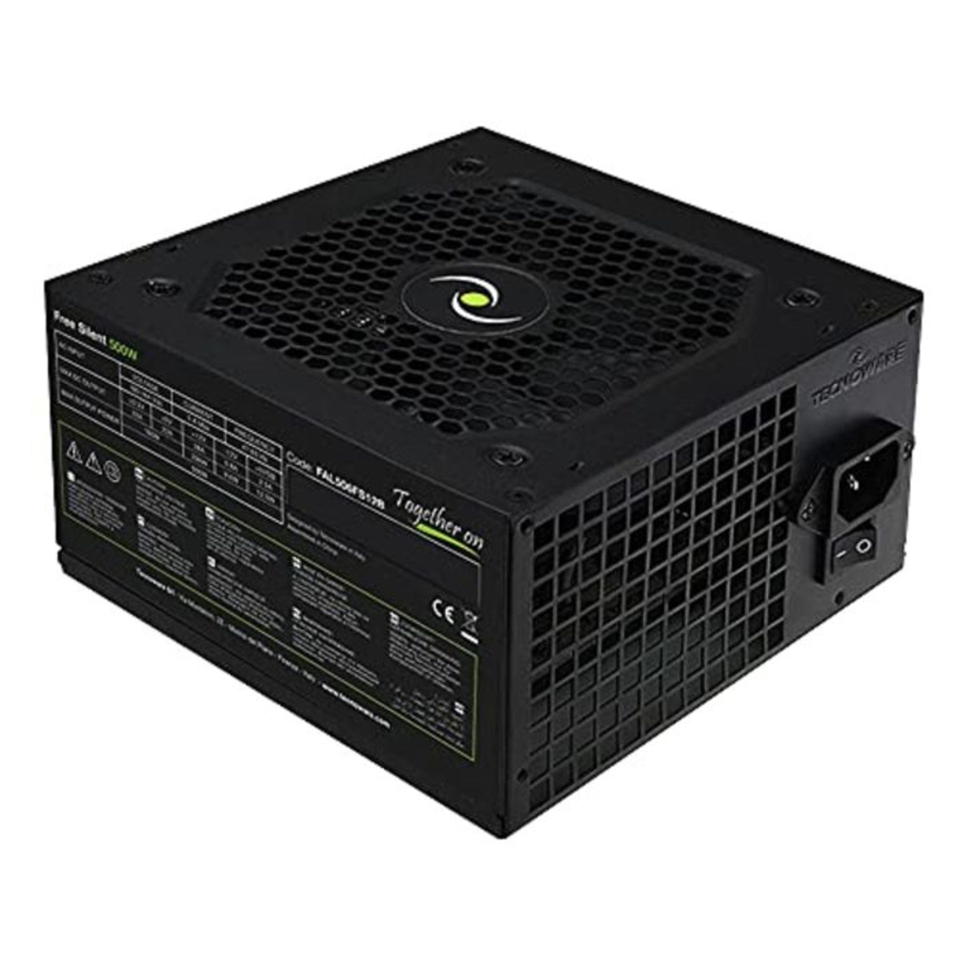 Tecnoware ATX-Netzteil 500W fÃ¼r PC - Leises LÃ¼fterrad 12 cm - Steckverbinder 2 x