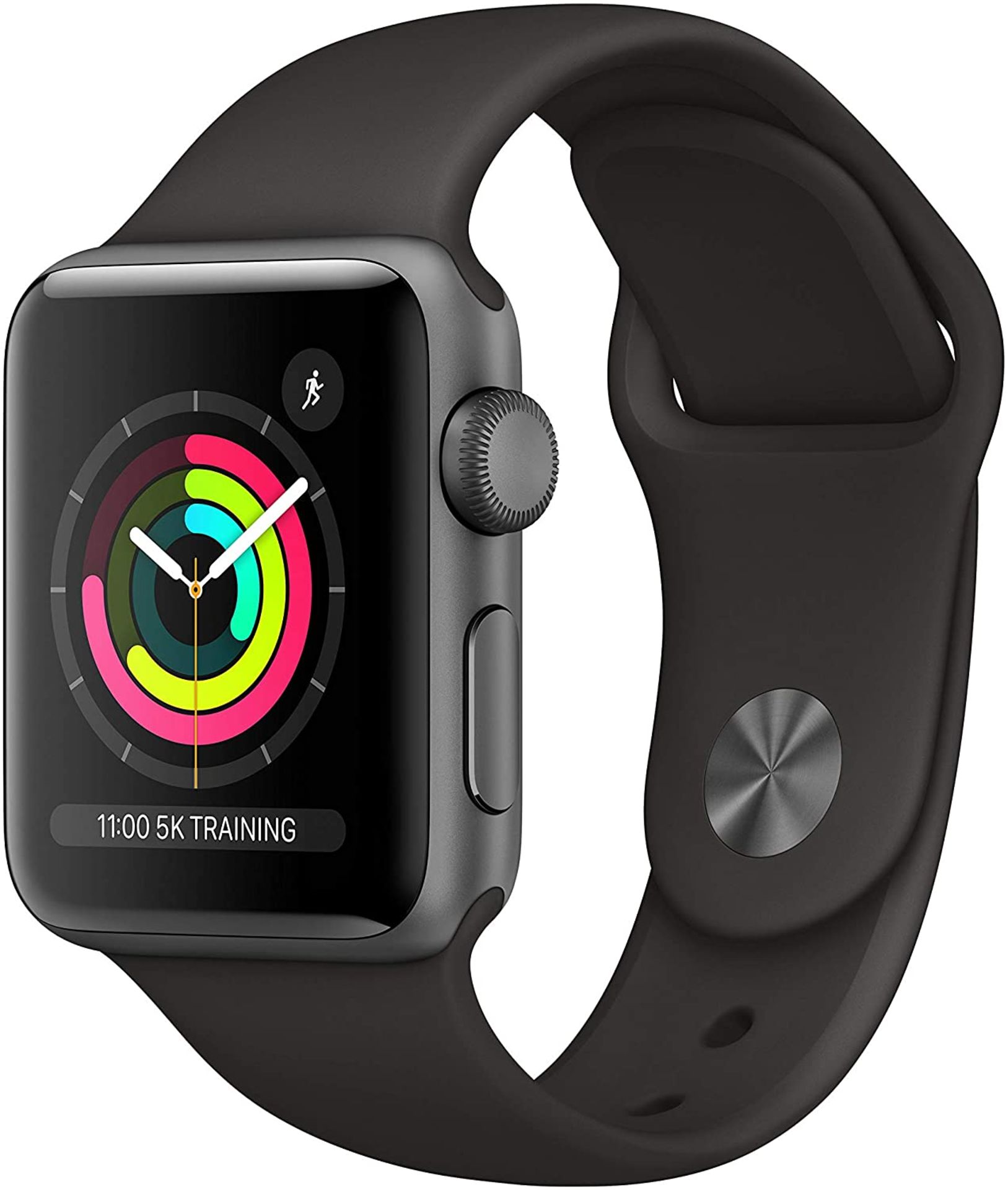 RRP £208.00 Apple Watch Series 3 (GPS, 42mm) - Space Grey Aluminum Case with Black Sport Band