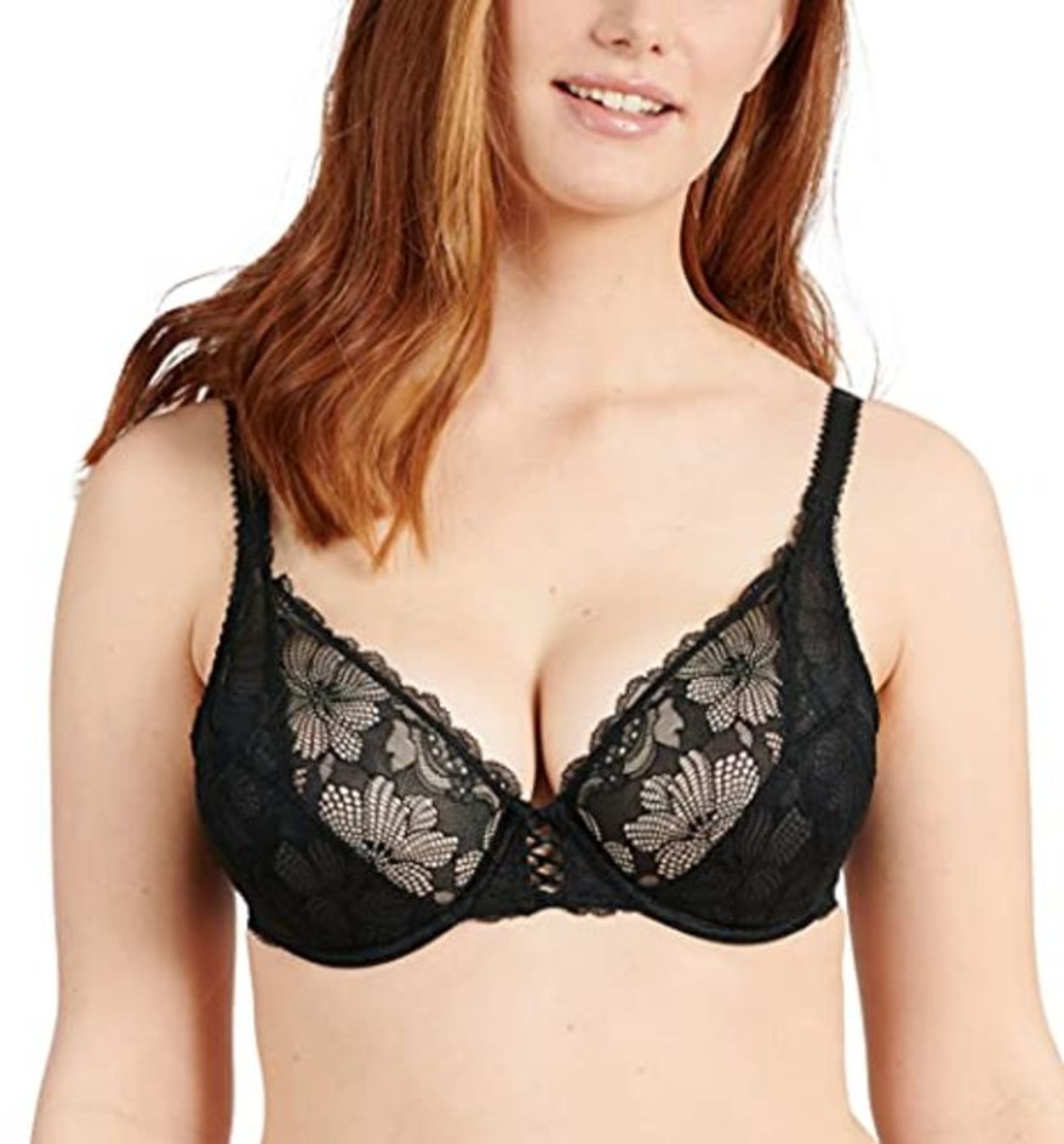 Sans Complexe Women's Underwired Half Cup Bra, Black, 38E