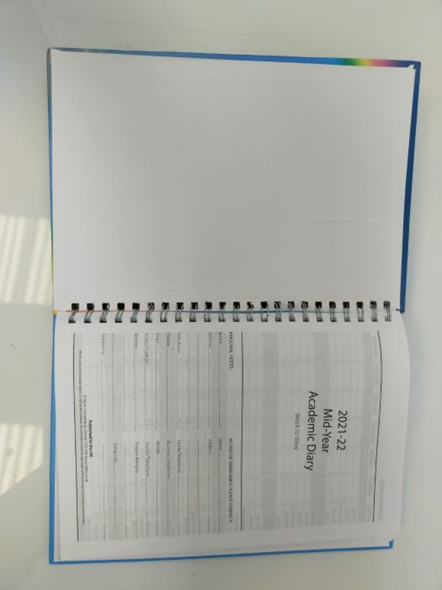 A5 Somewhere Academic Year Diary 2021-2022 Week to View Mid Year Planner Wiro Bound - Image 3 of 3