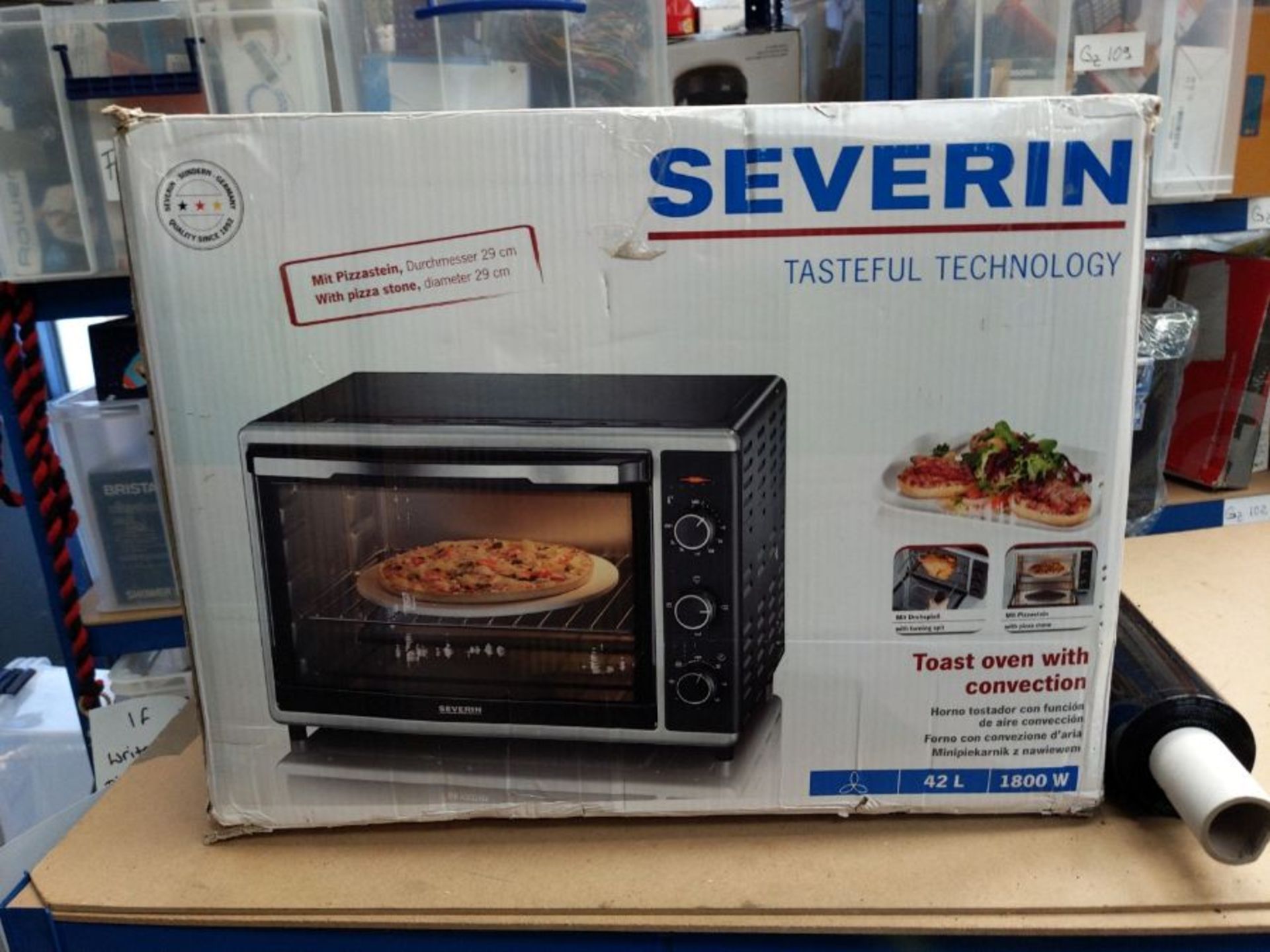 RRP £117.00 Severin Mini electric oven with hot air function and with 1800 W of power 2058, black - Image 2 of 3